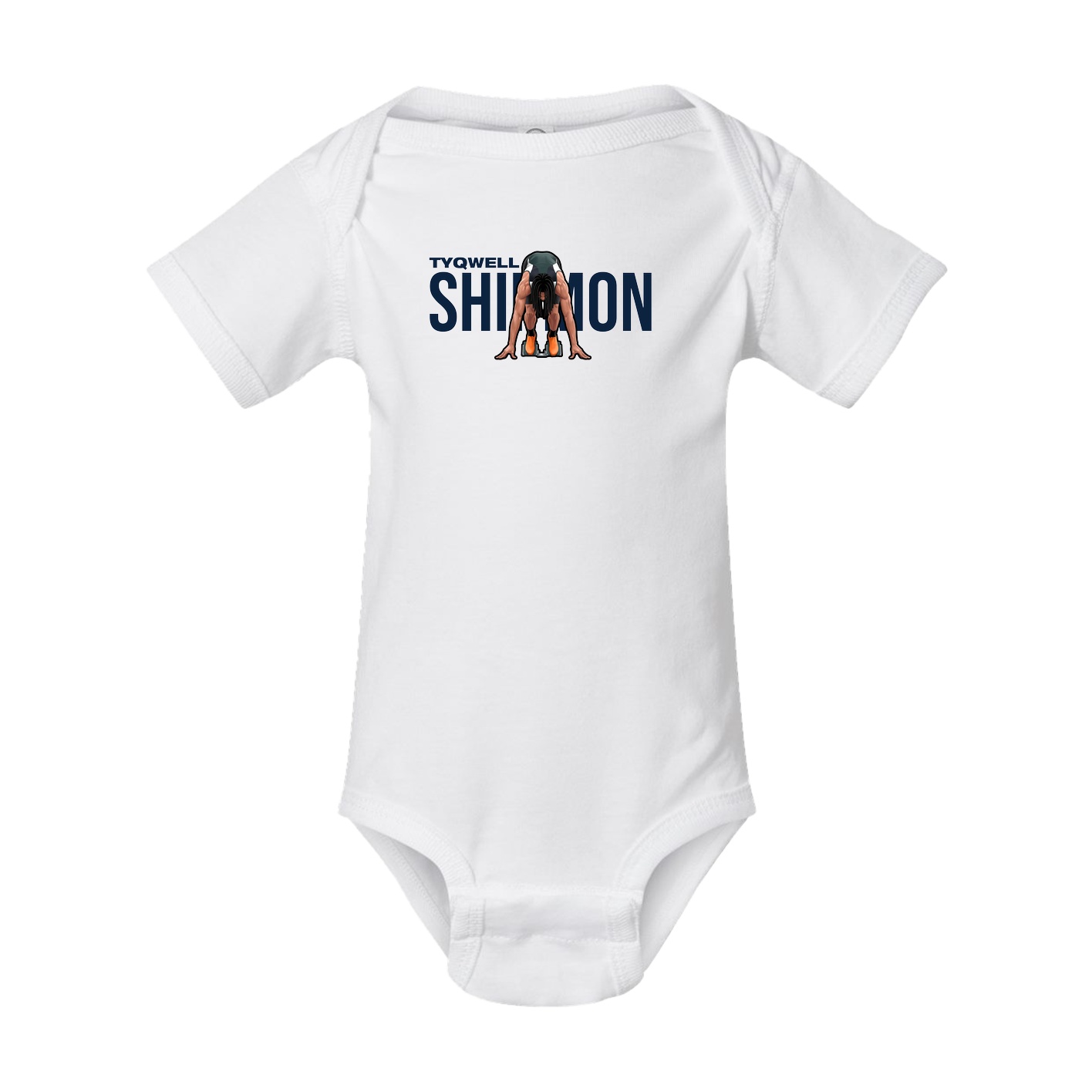 Baby Onesie — Player Name in White