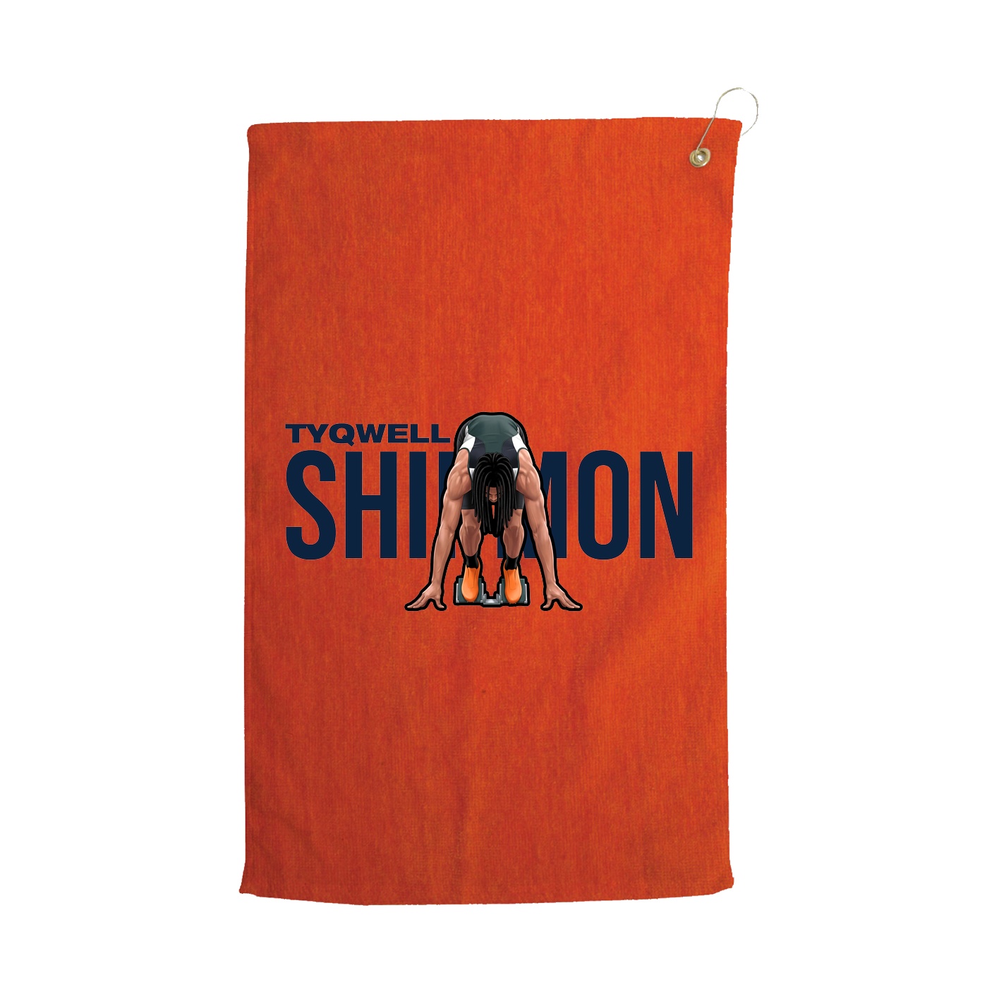 Golf Towel — Player Name in Orange