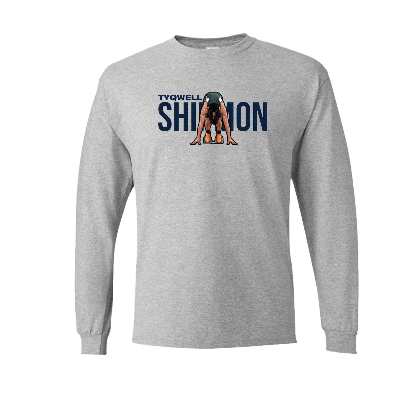 Long Sleeve Tee — Player Name in Grey