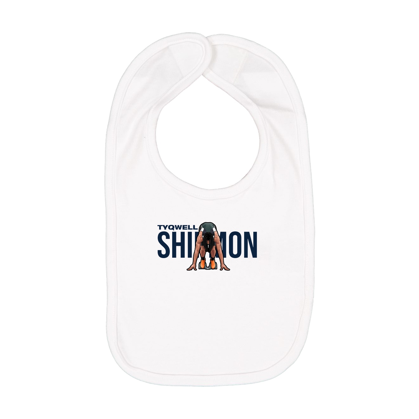 Infant Bib — Player Name in White