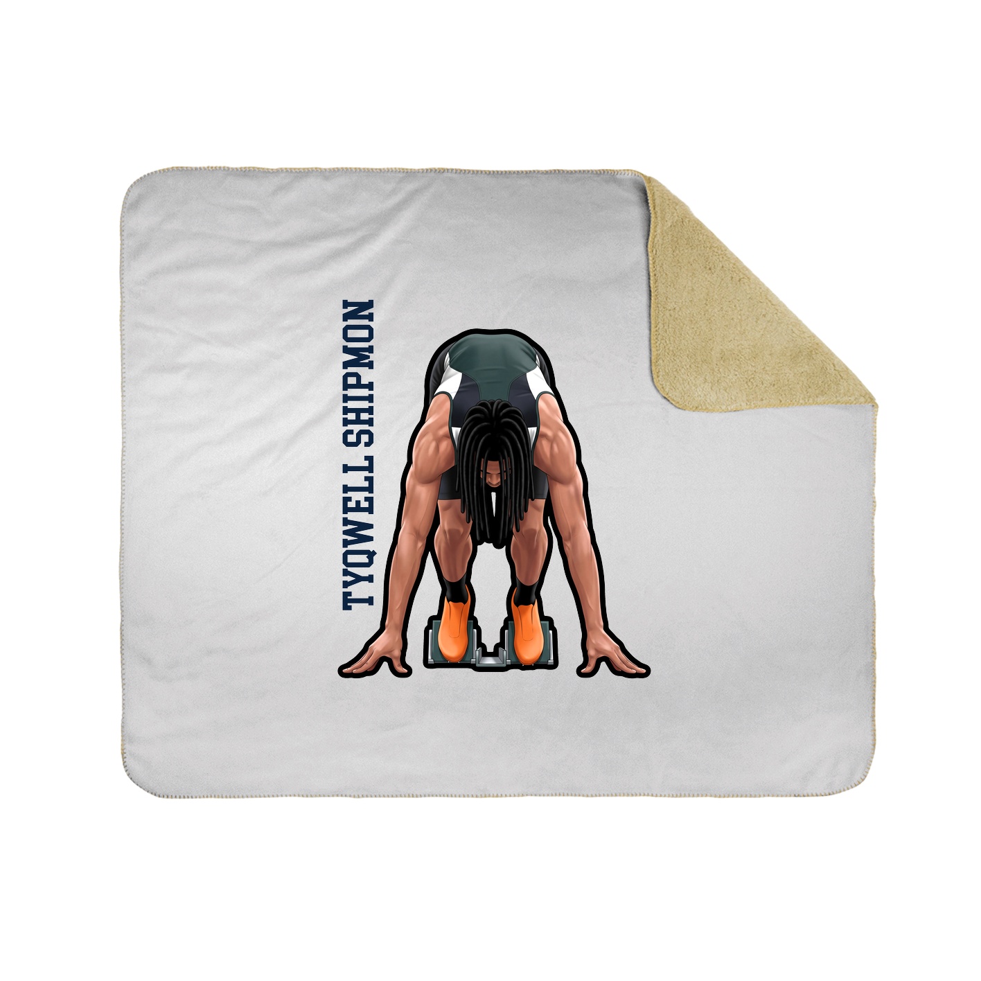 Throw Blanket — Name Vertical in White