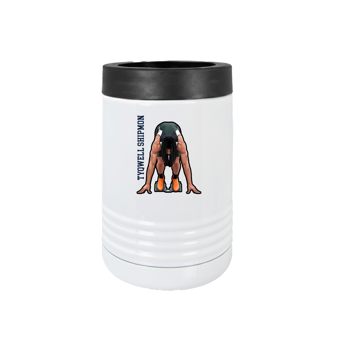 Beverage Holder — Name Vertical in White