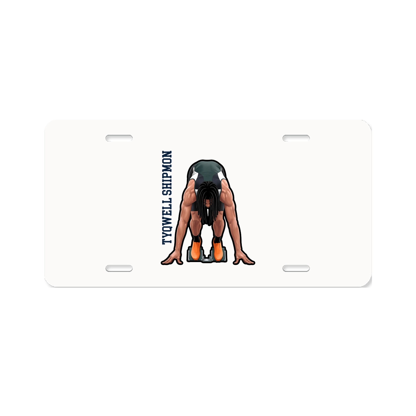 License Plate — Name Vertical in Classic