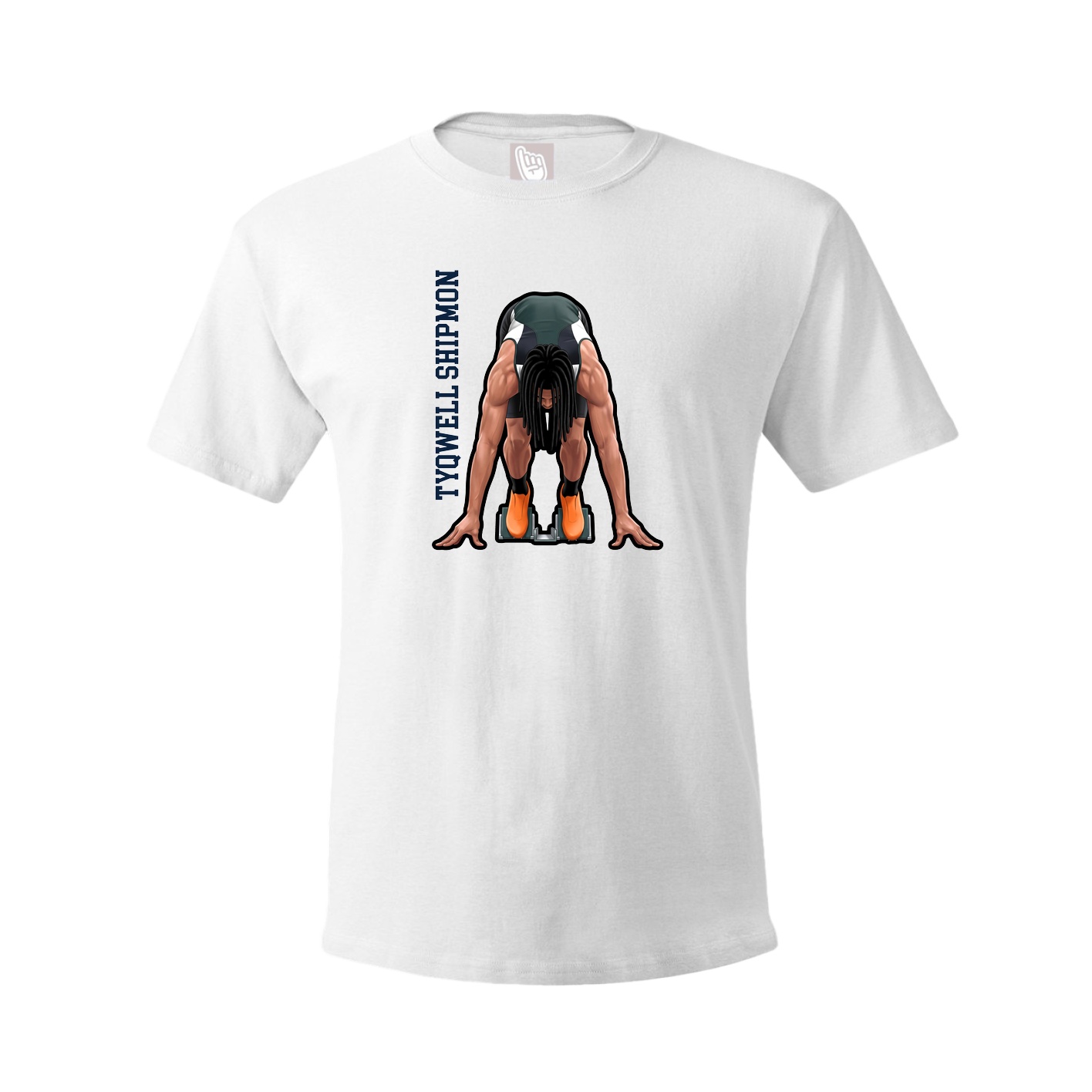 Tee — Name Vertical in White