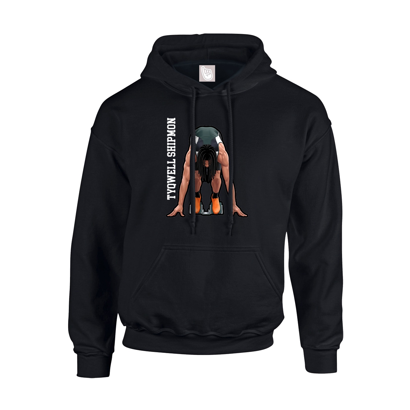 Youth Hoodie — Name Vertical in Black