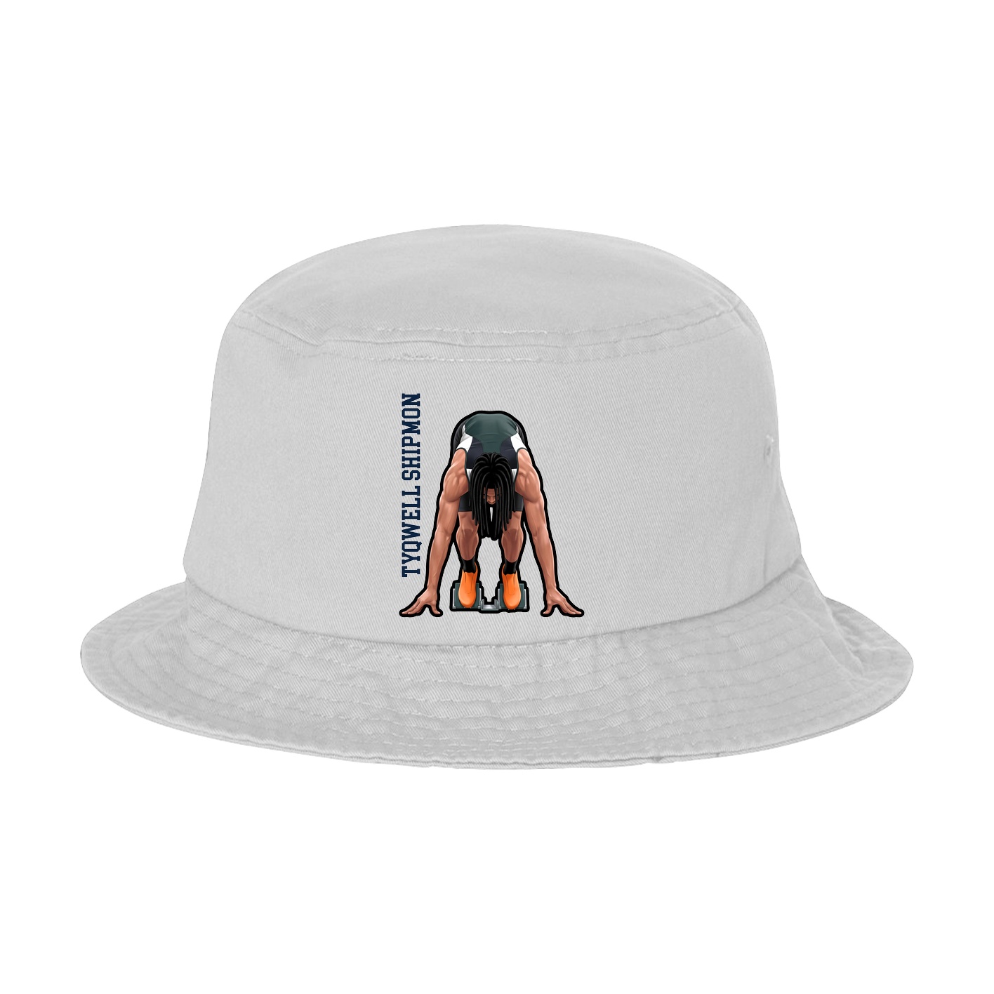 Bucket Cap — Name Vertical in White