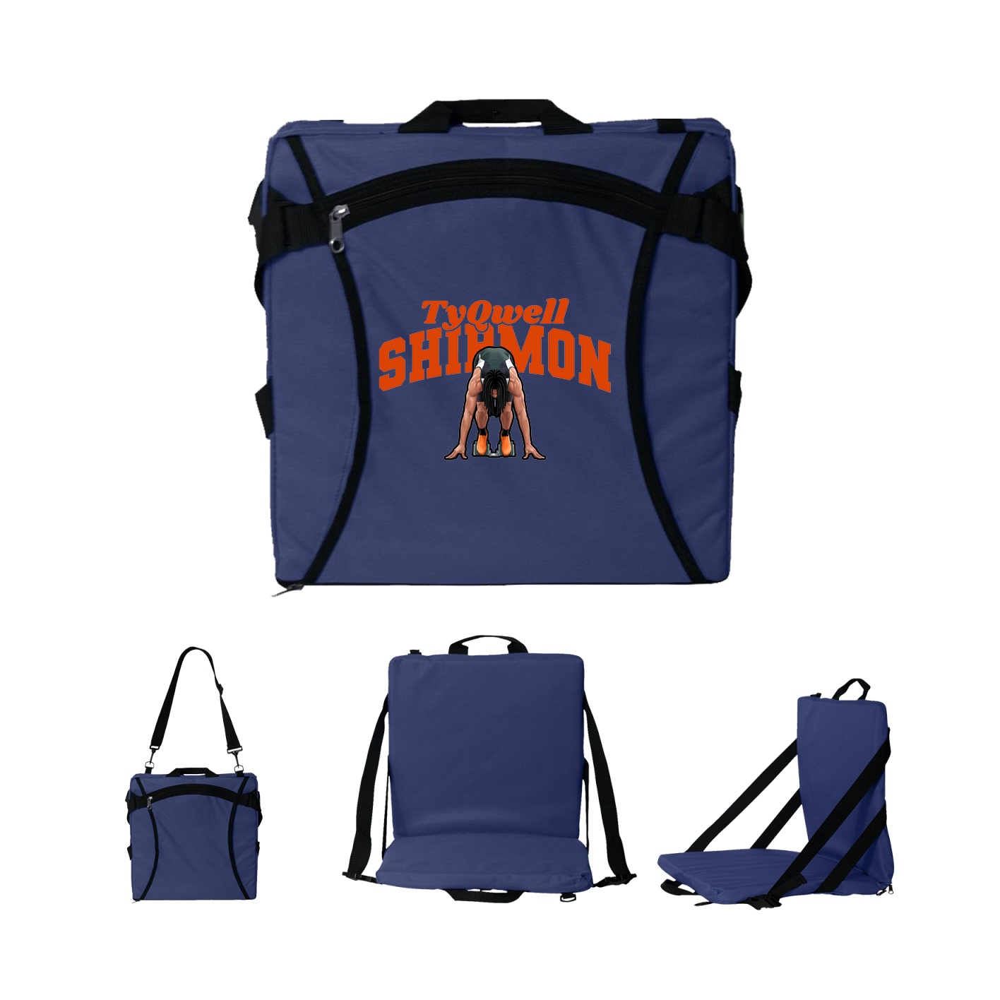 Folding Stadium Seat — Signature Arch in Navy
