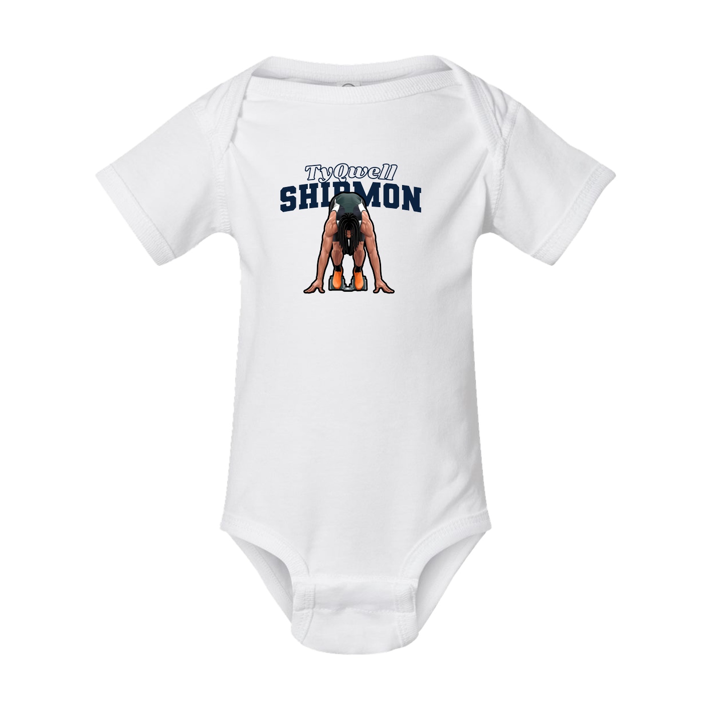 Baby Onesie — Name Arch in White