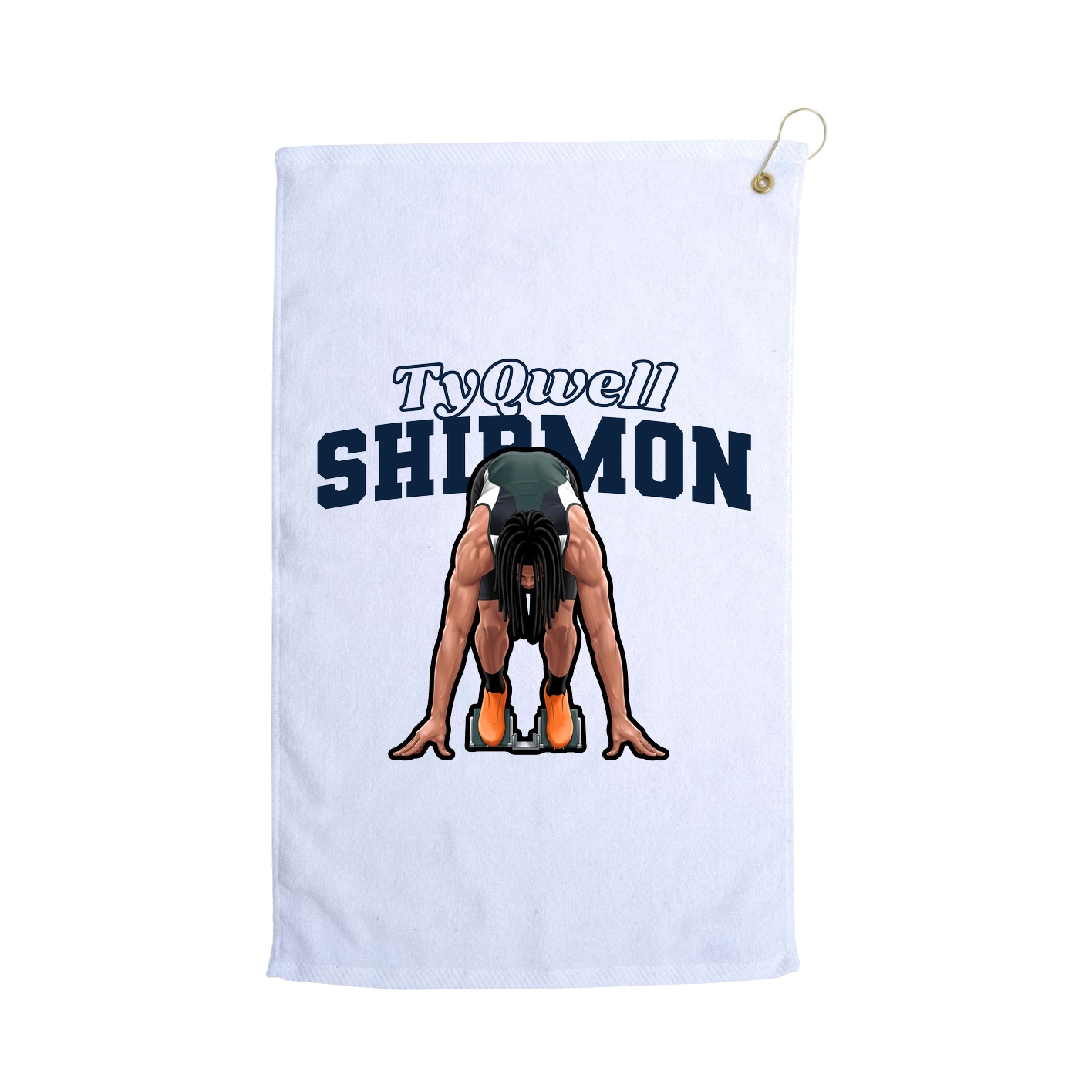 Golf Towel — Name Arch in White