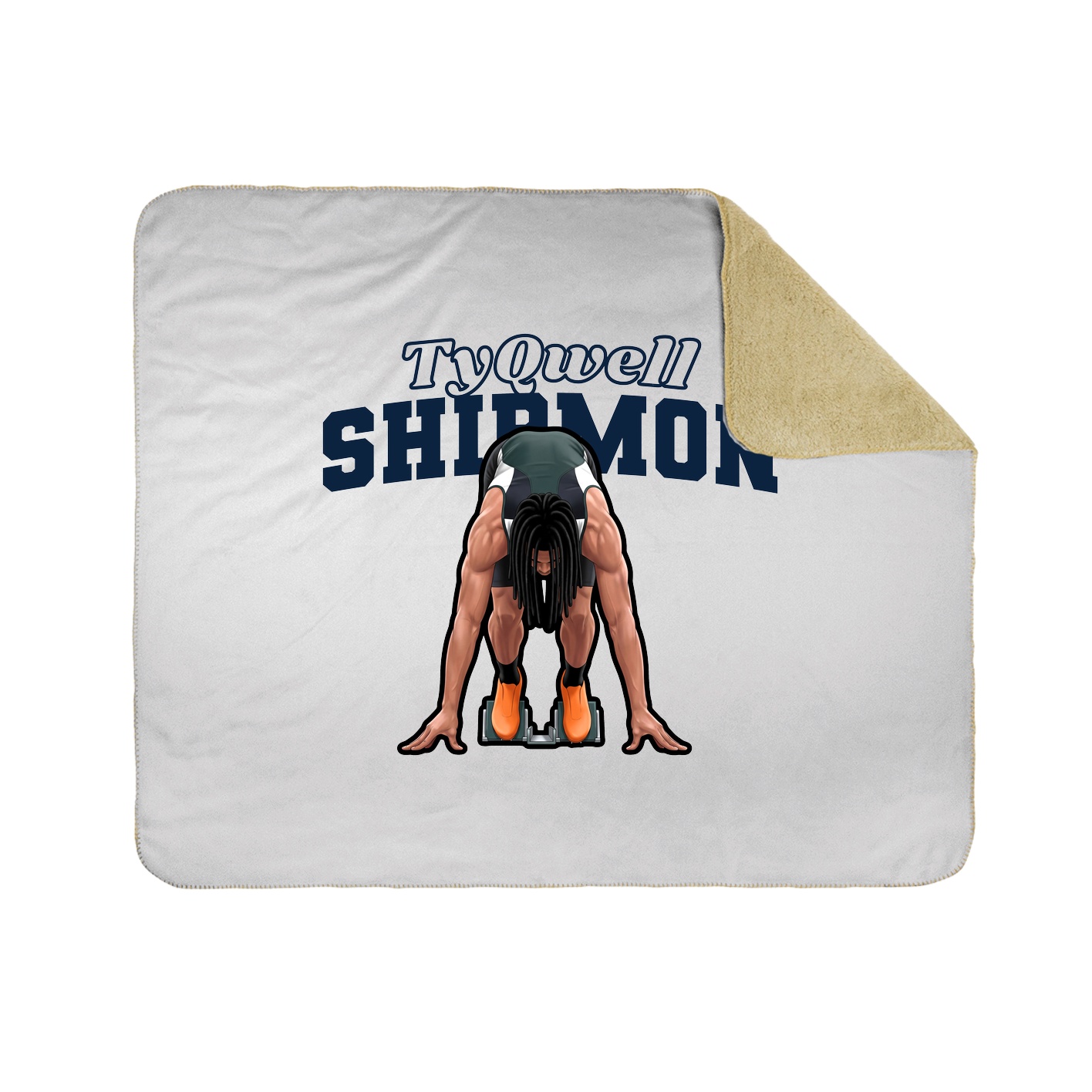 Throw Blanket — Name Arch in White