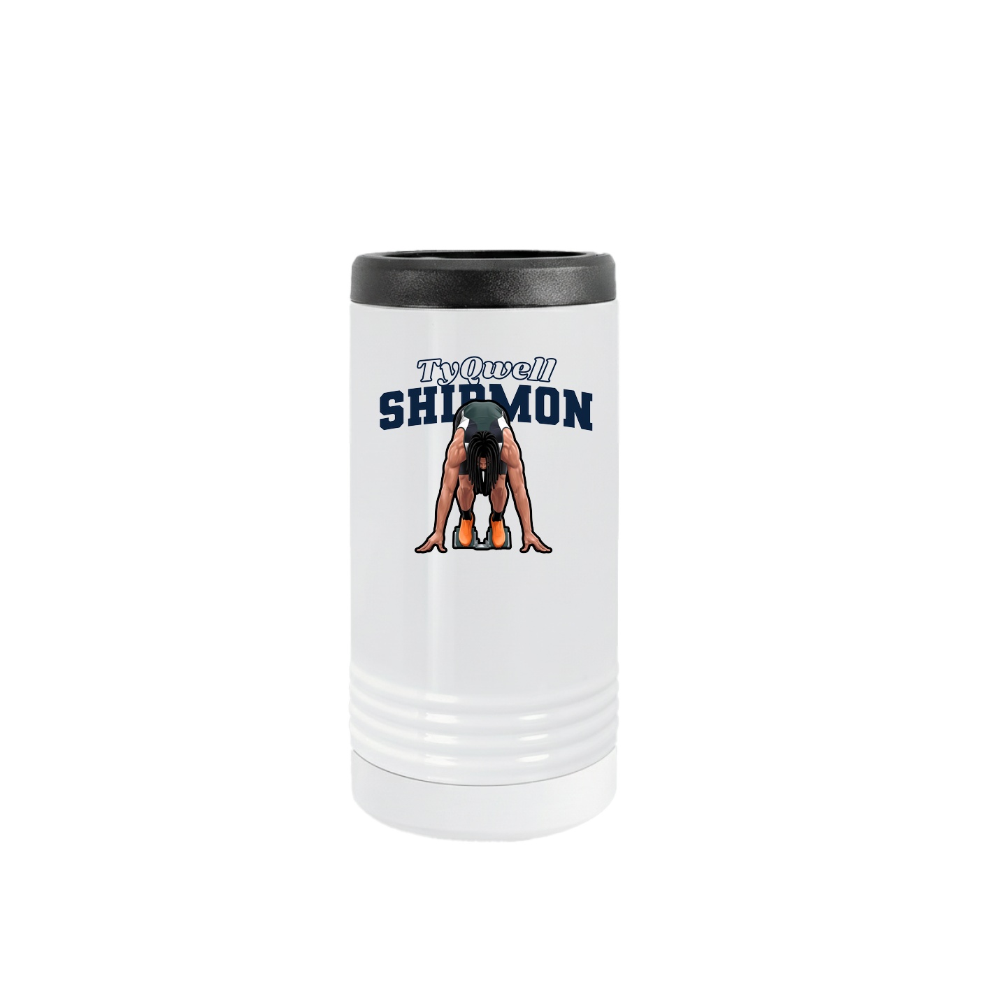 Slim Beverage Holder — Name Arch in White