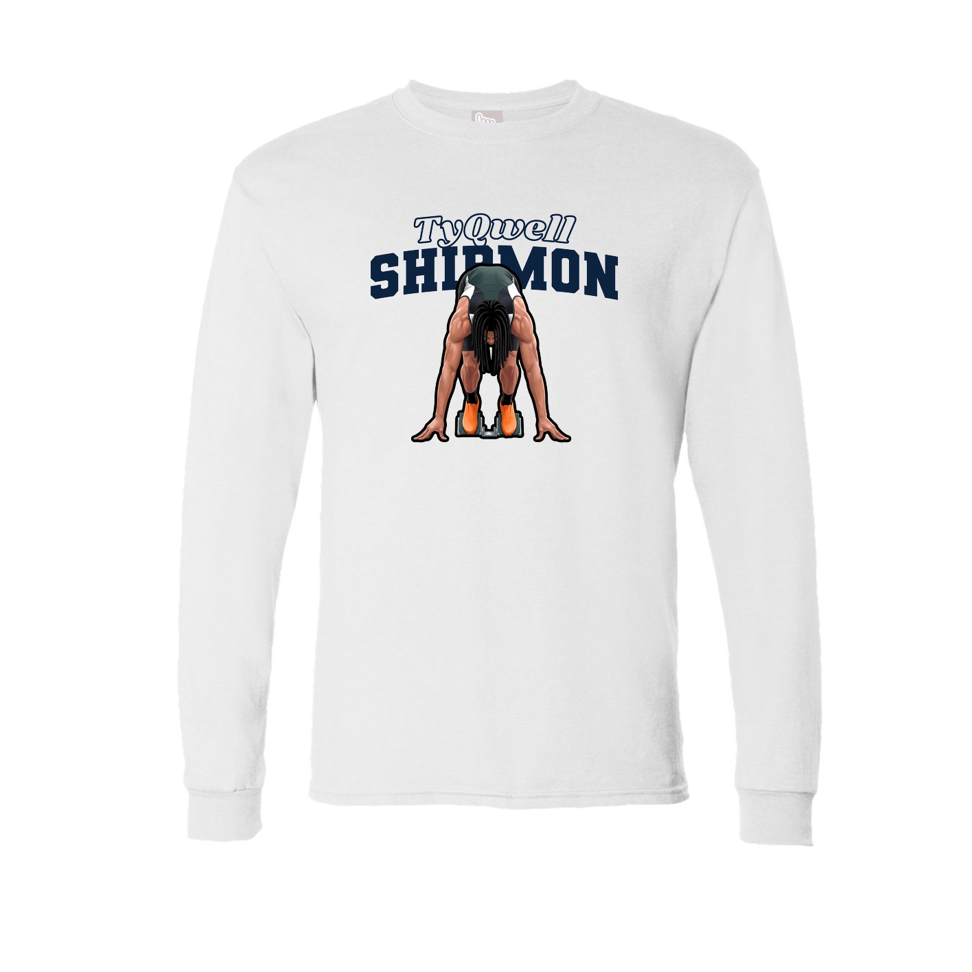 Long Sleeve Tee — Name Arch in White