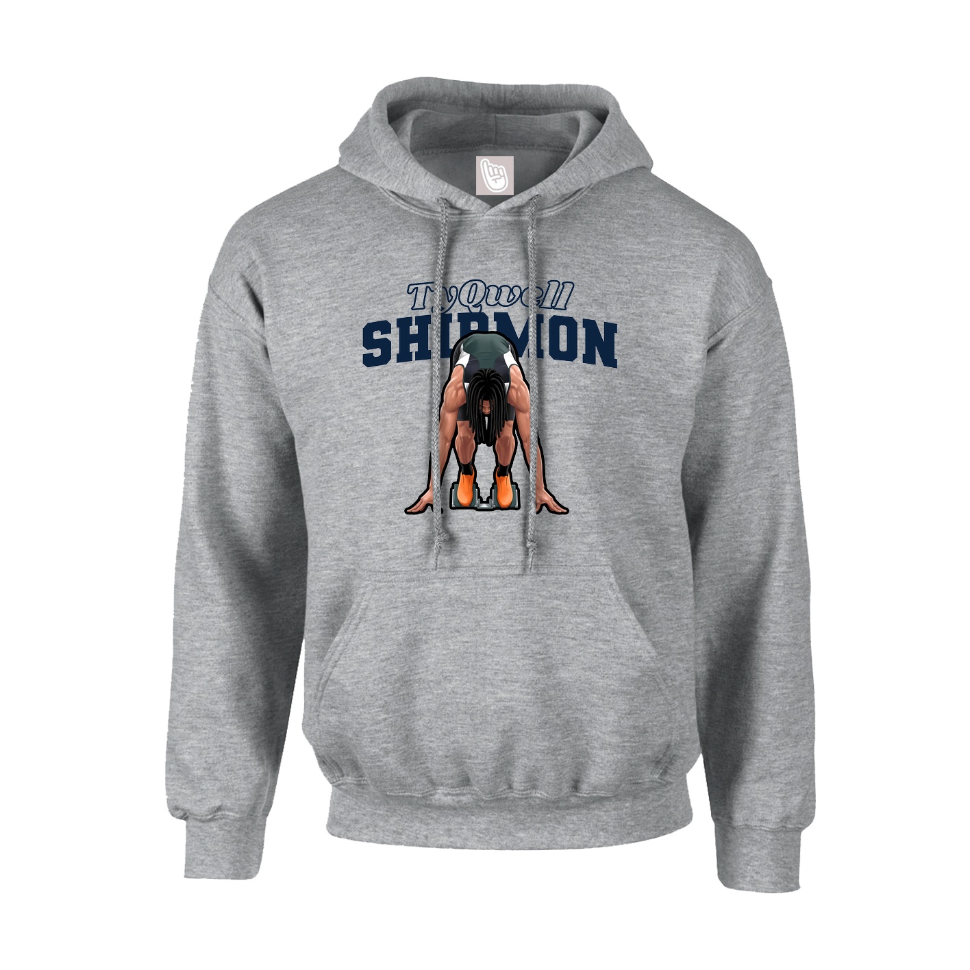 Youth Hoodie — Name Arch in Grey