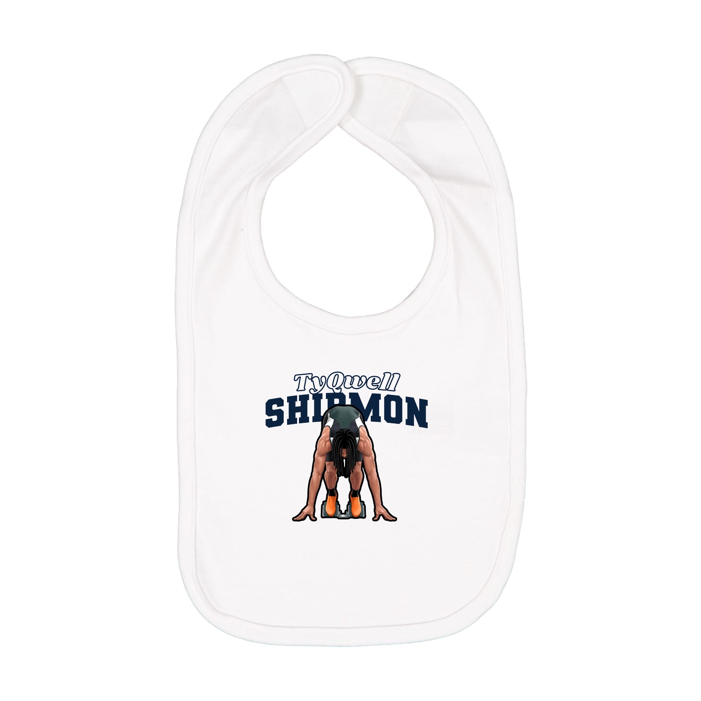 Infant Bib — Name Arch in White