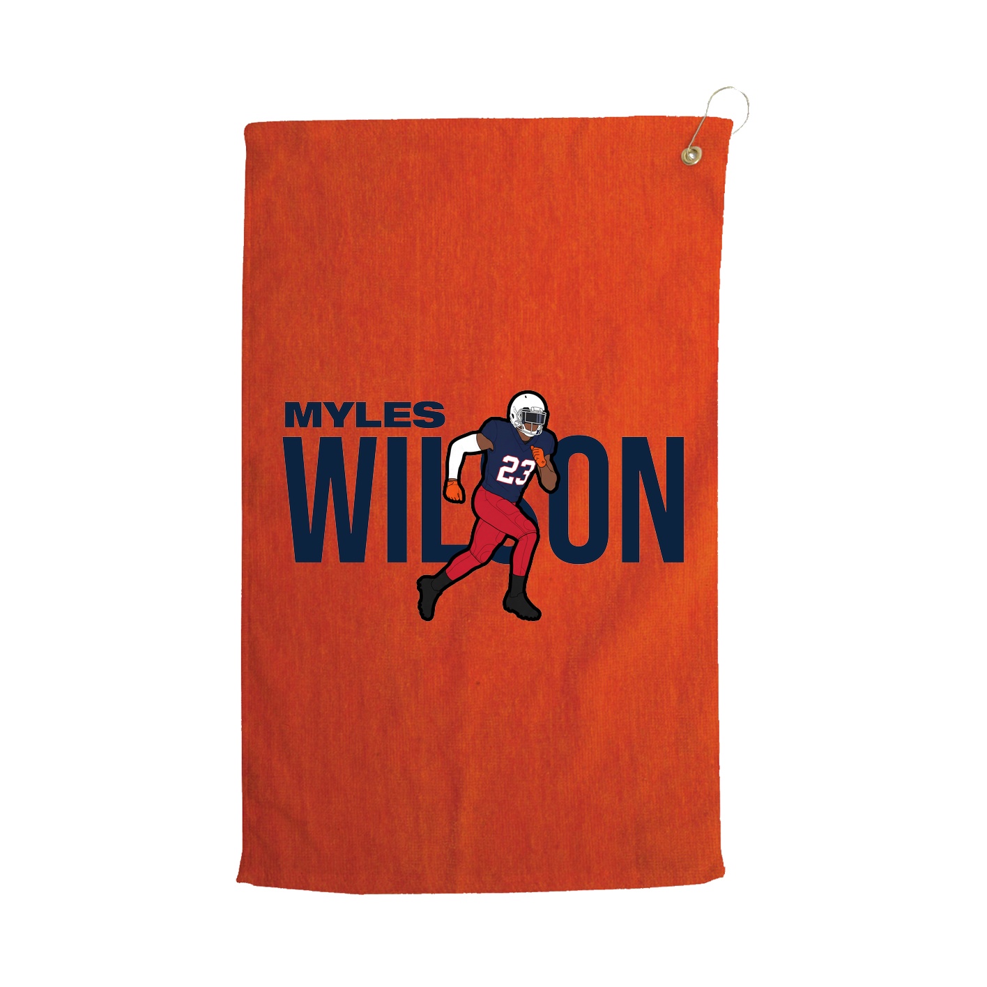 Golf Towel — Player Name in Orange