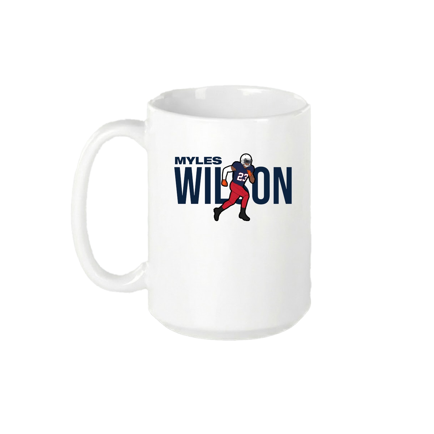 15oz Coffee Mug — Player Name in White