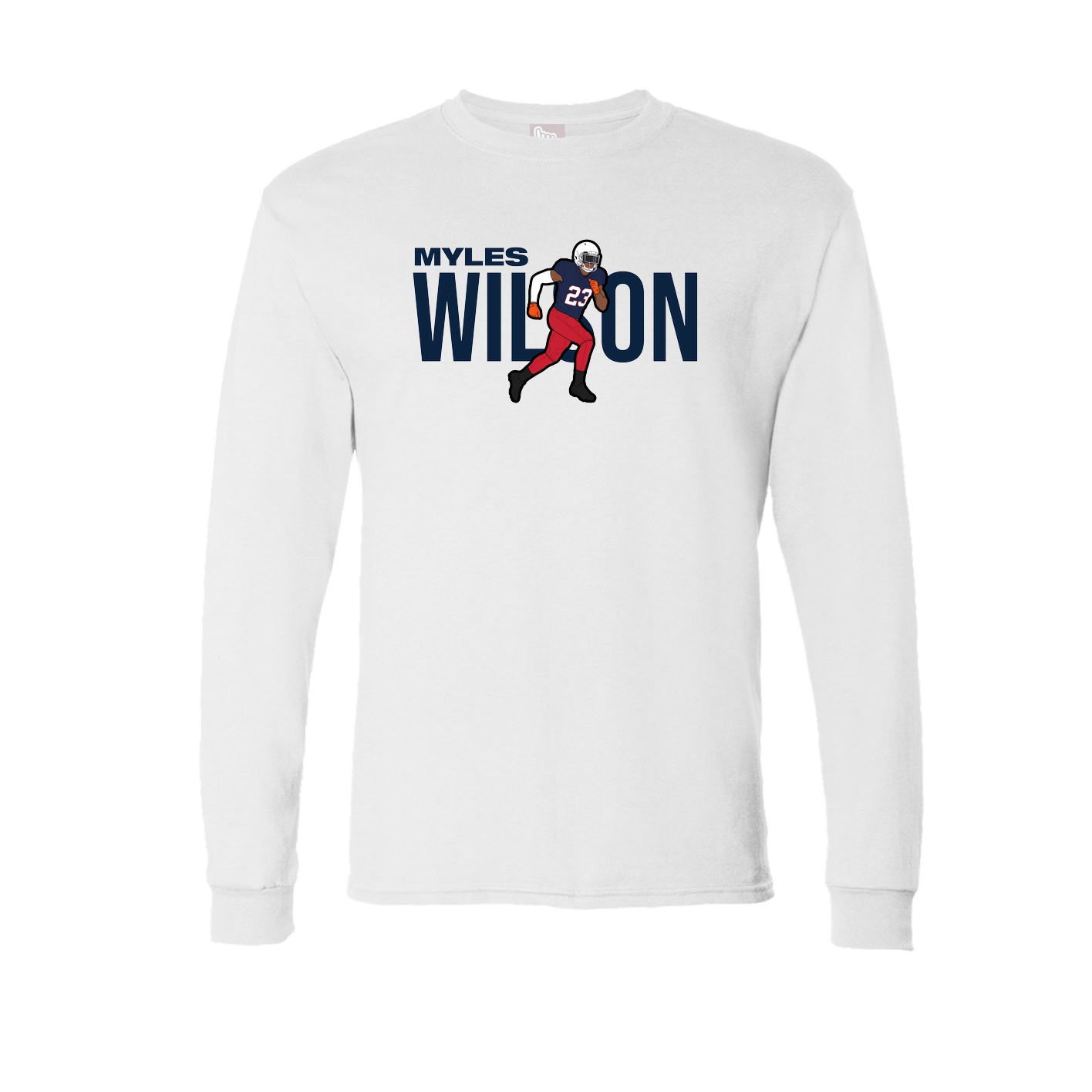 Long Sleeve Tee — Player Name in White