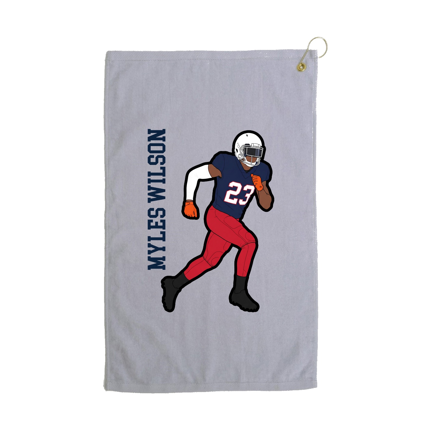 Golf Towel — Name Vertical in Grey