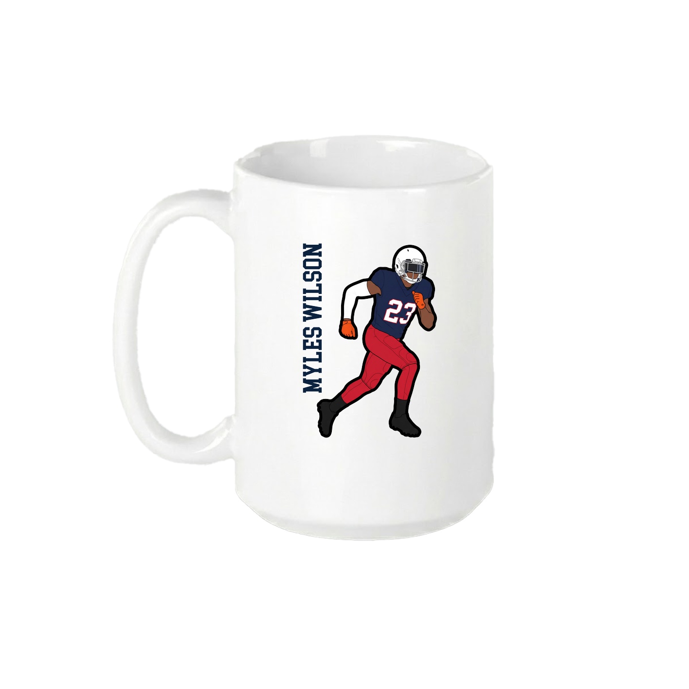 15oz Coffee Mug — Name Vertical in White