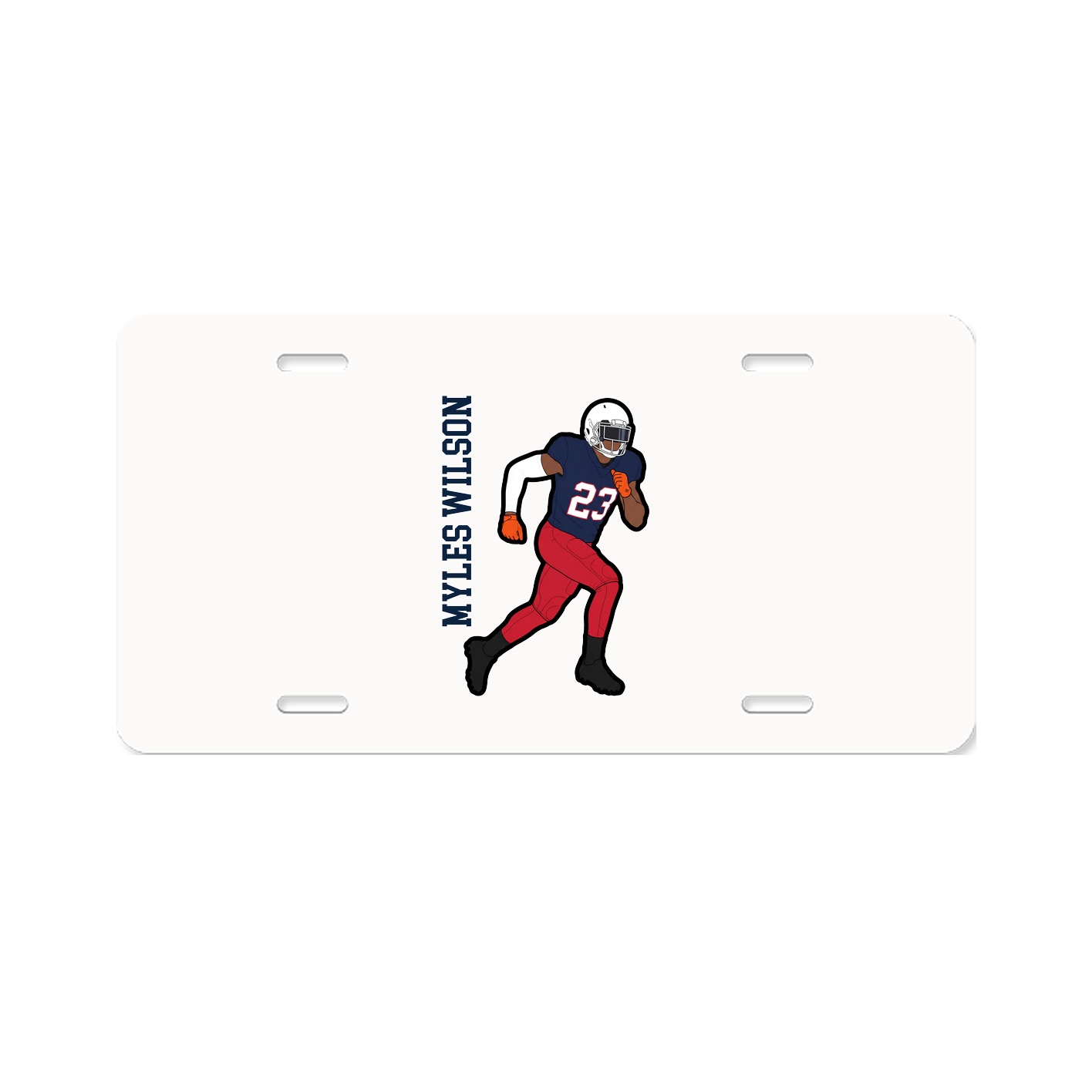 License Plate — Name Vertical in Classic