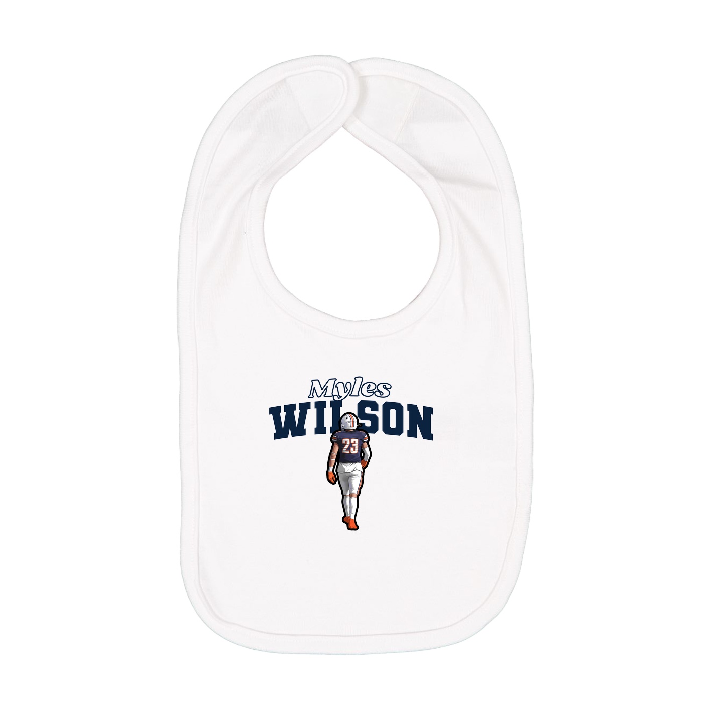 Infant Bib — Name Arch in White