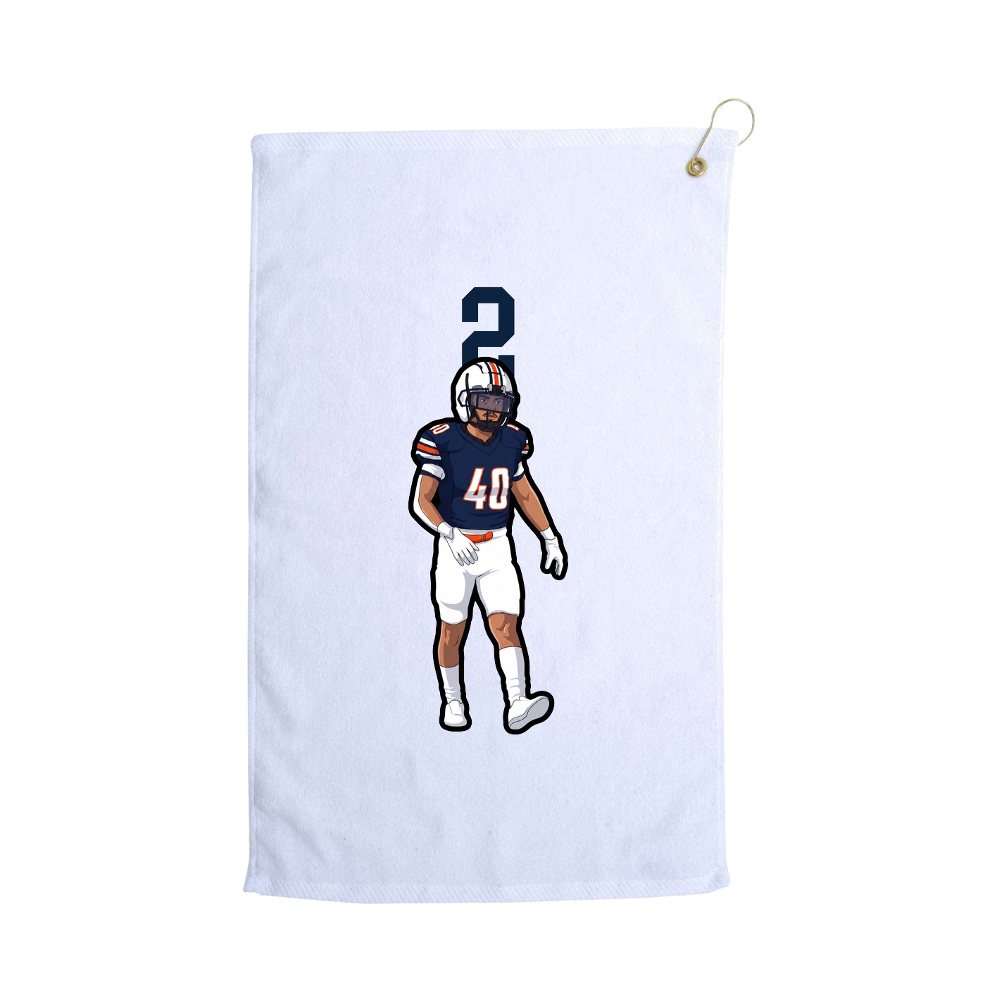 Golf Towel — Number Top in White