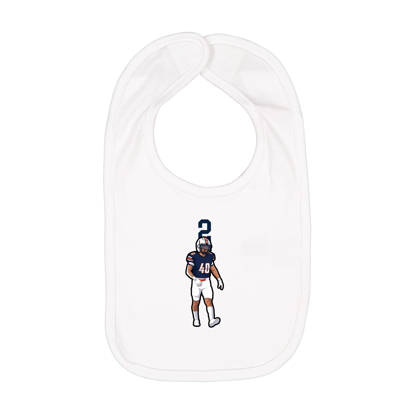 Infant Bib — Number Top in White