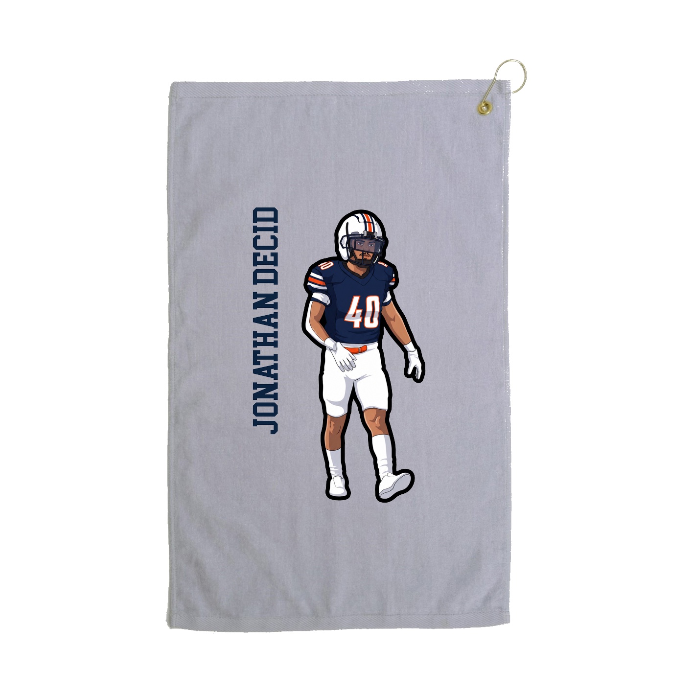 Golf Towel — Name Vertical in Grey