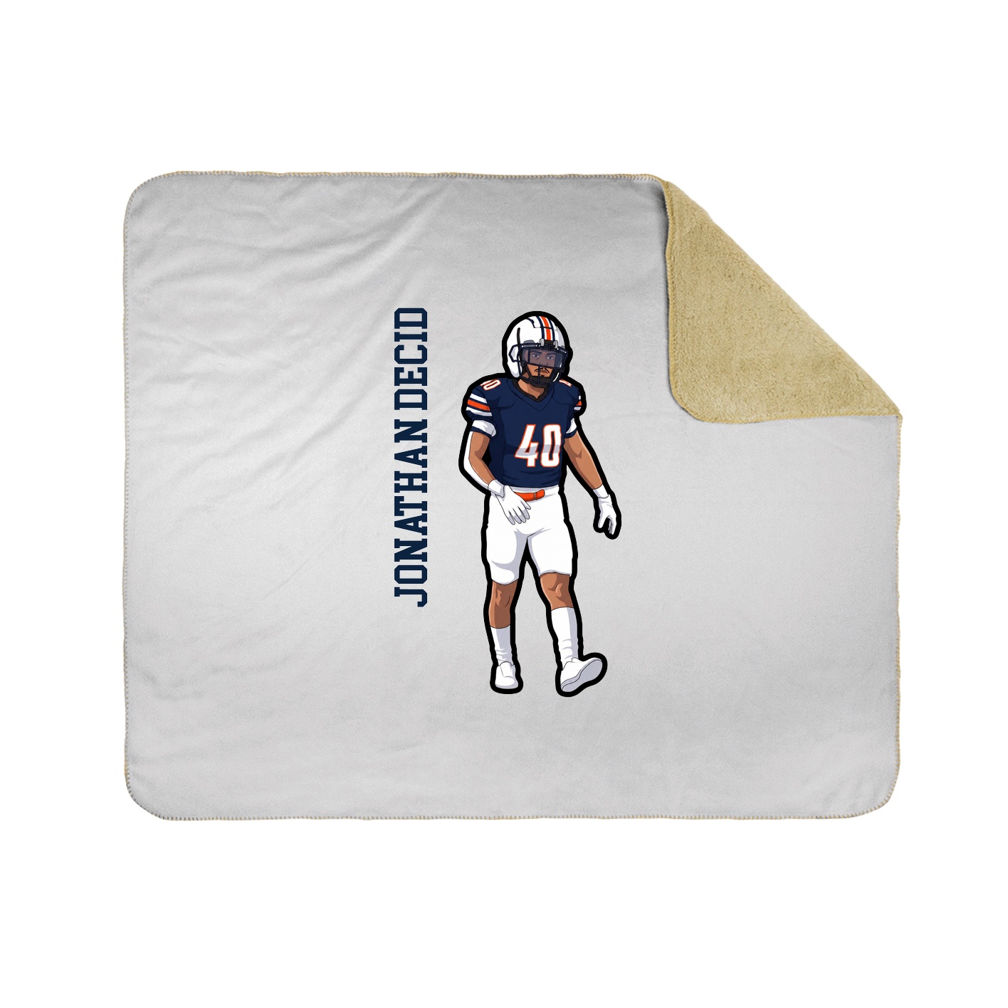 Throw Blanket — Name Vertical in White