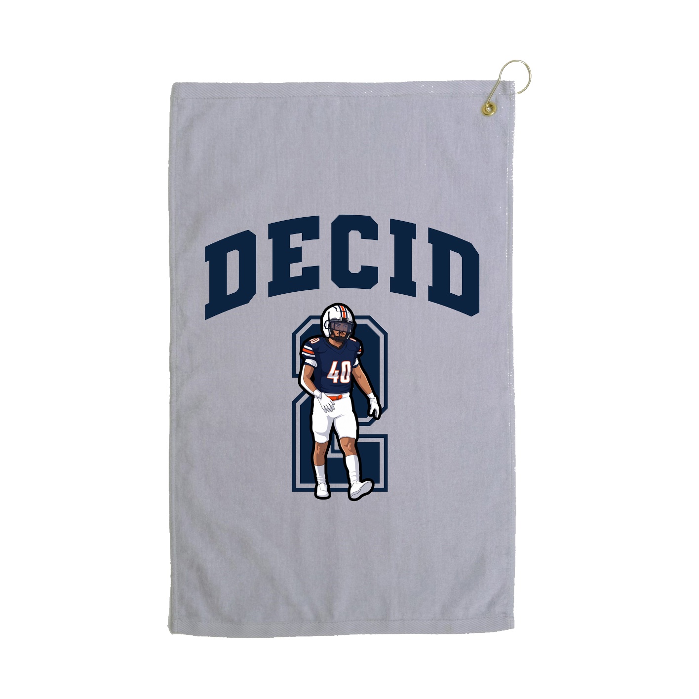 Golf Towel — Number in Grey