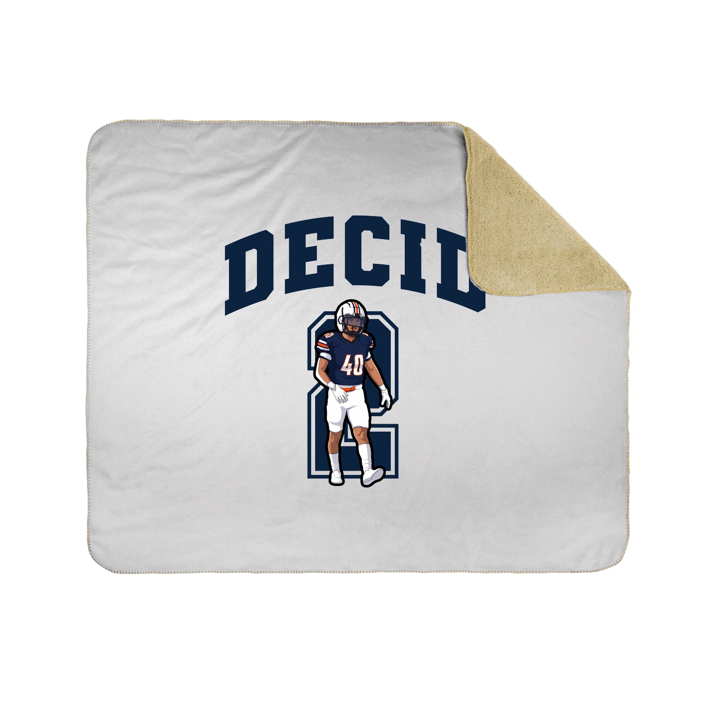 Throw Blanket — Number in White