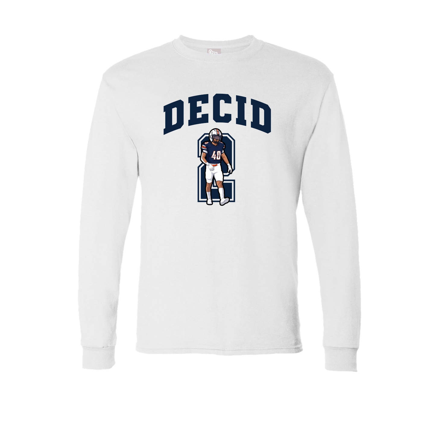 Long Sleeve Tee — Number in White