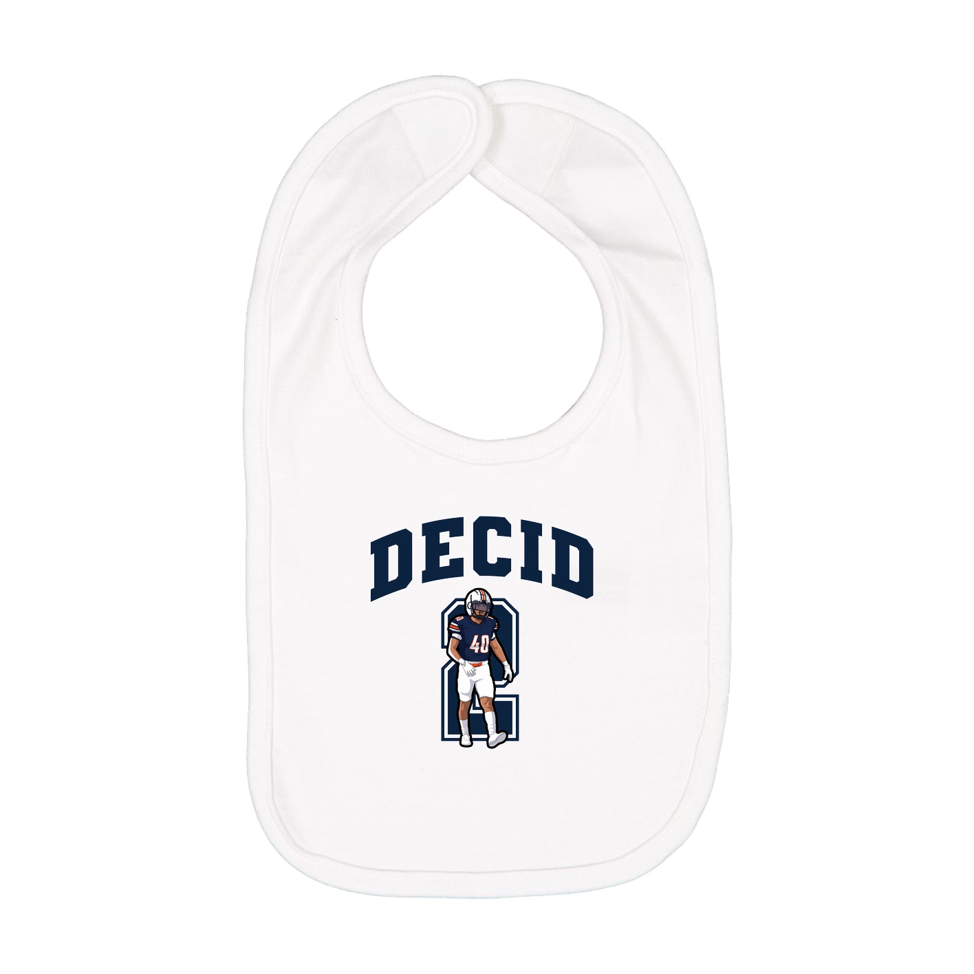 Infant Bib — Number in White