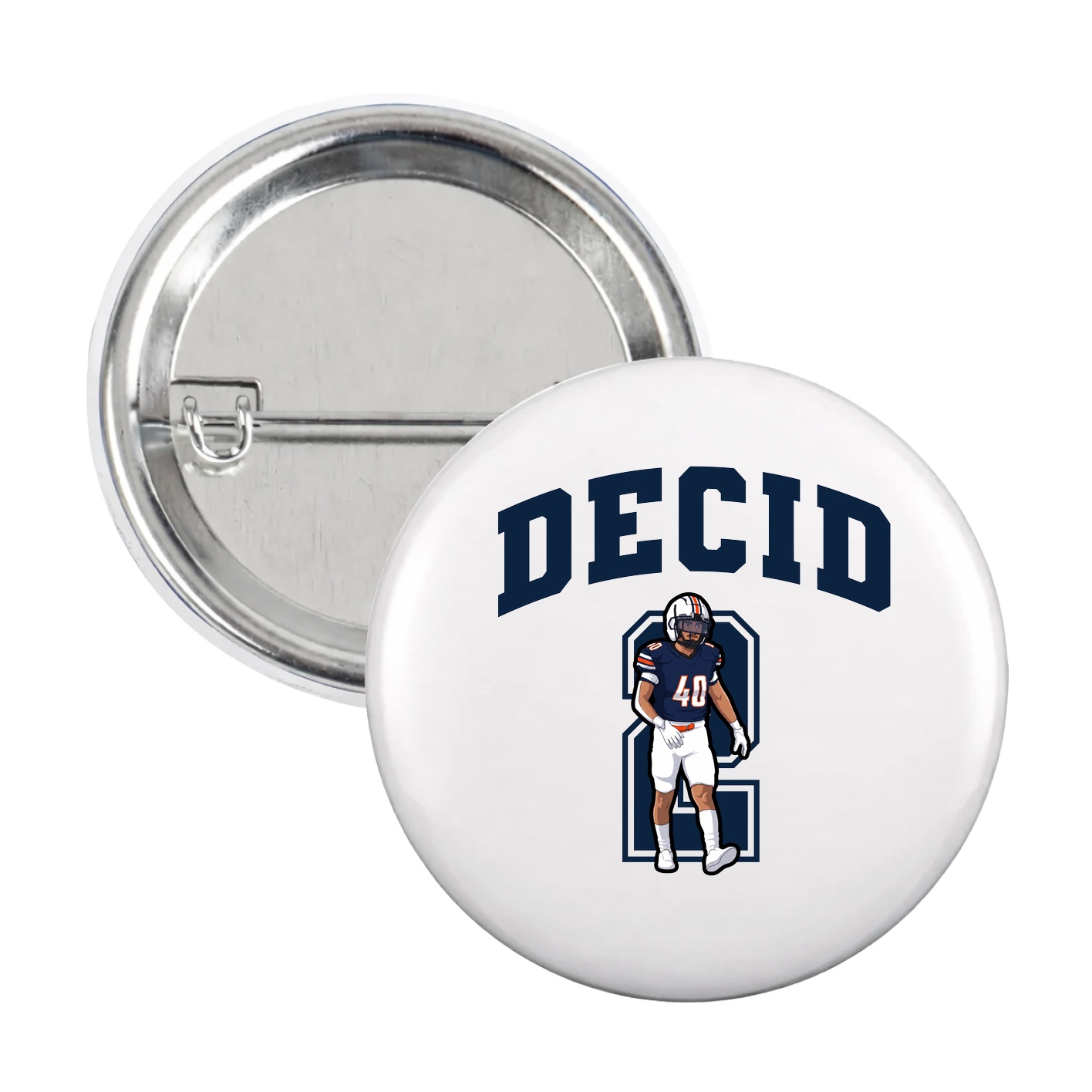 Game Day Button — Number in White