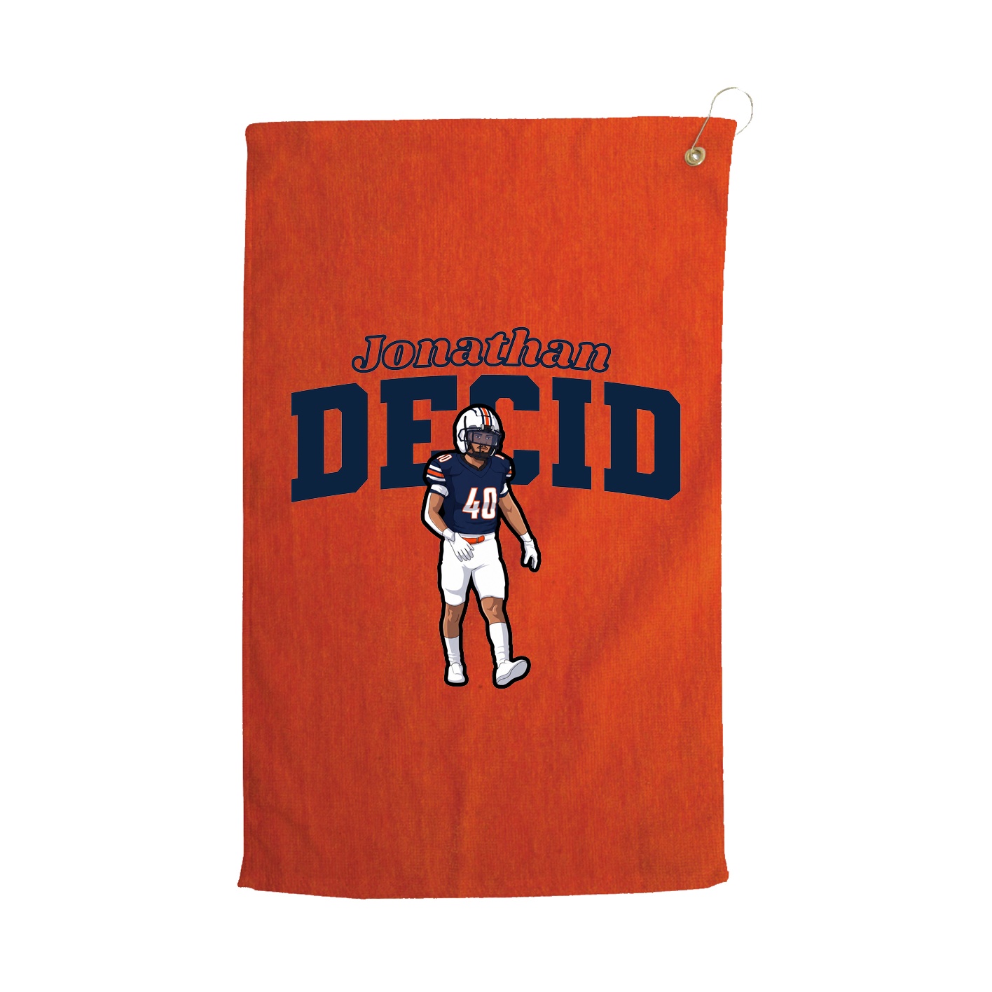 Golf Towel — Name Arch in Orange