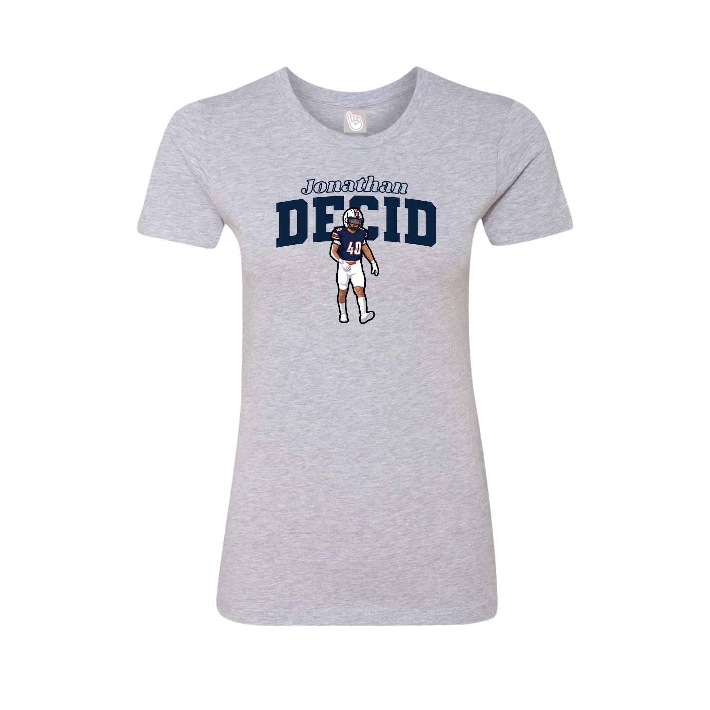 Fitted Women's Tee — Name Arch in Grey