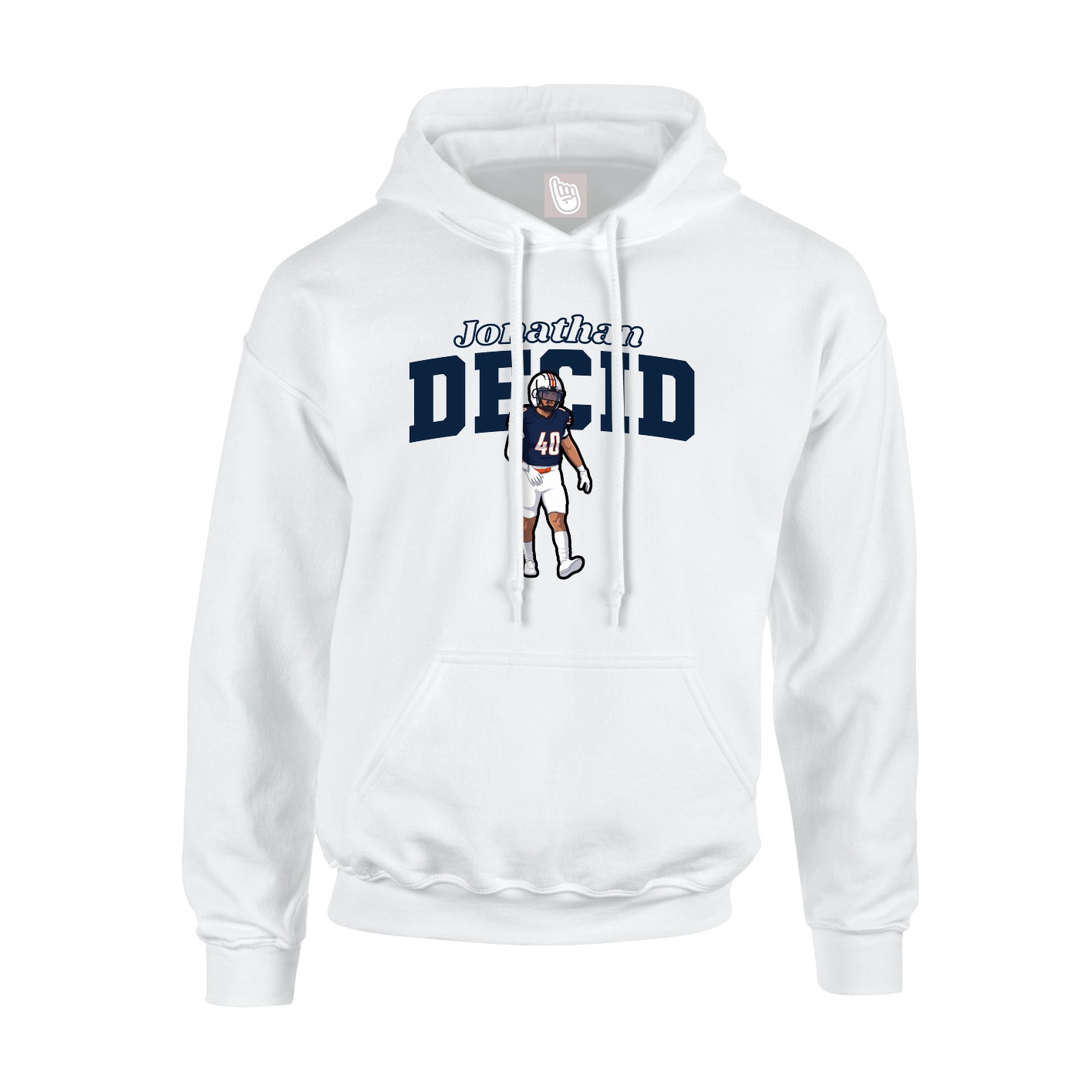 Youth Hoodie — Name Arch in White