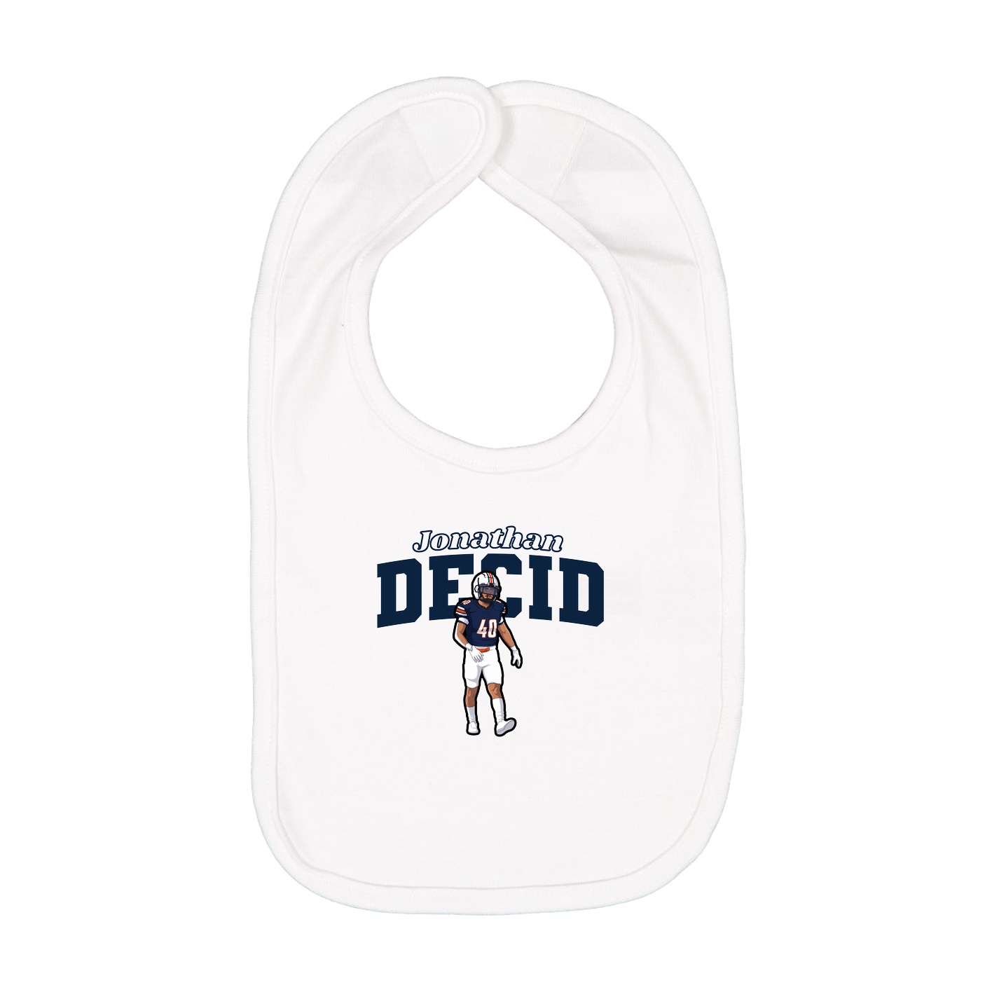 Infant Bib — Name Arch in White