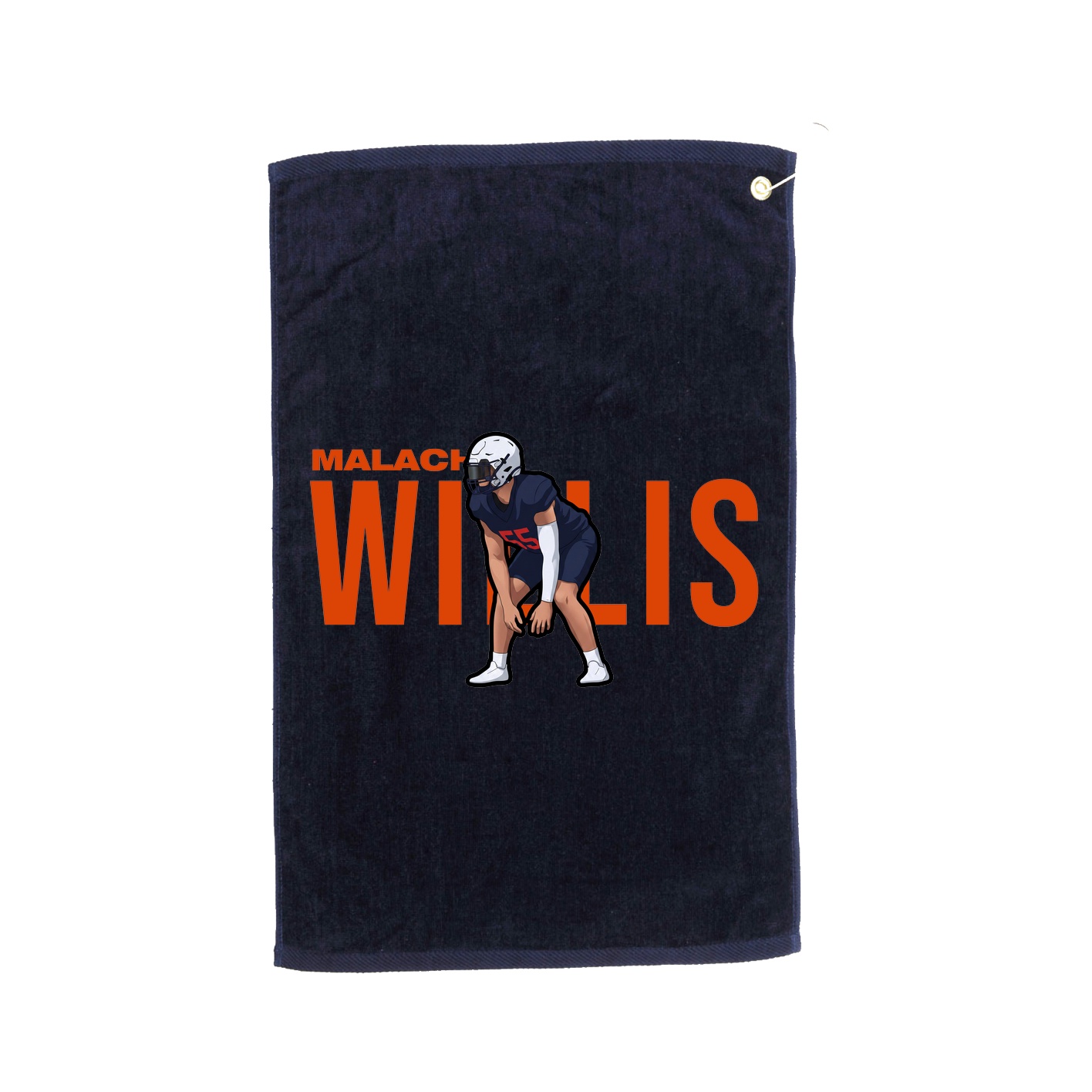 Golf Towel — Player Name in Navy