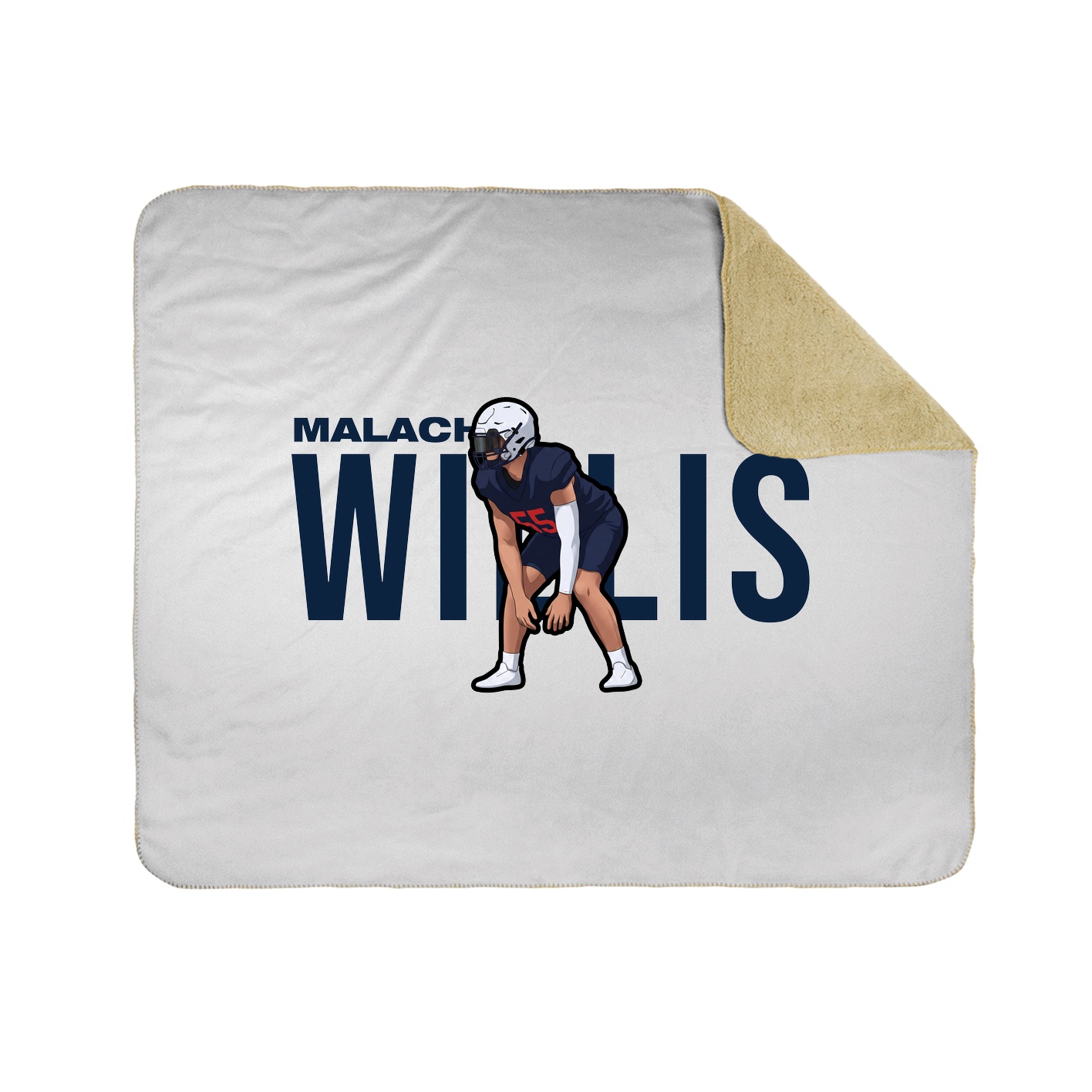 Throw Blanket — Player Name in White