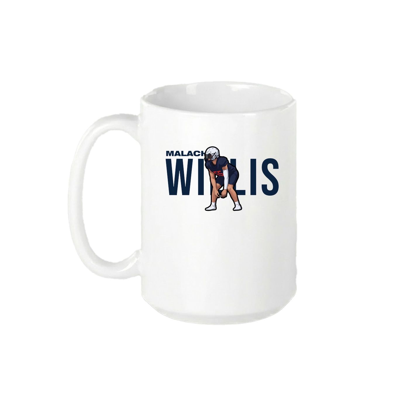 15oz Coffee Mug — Player Name in White
