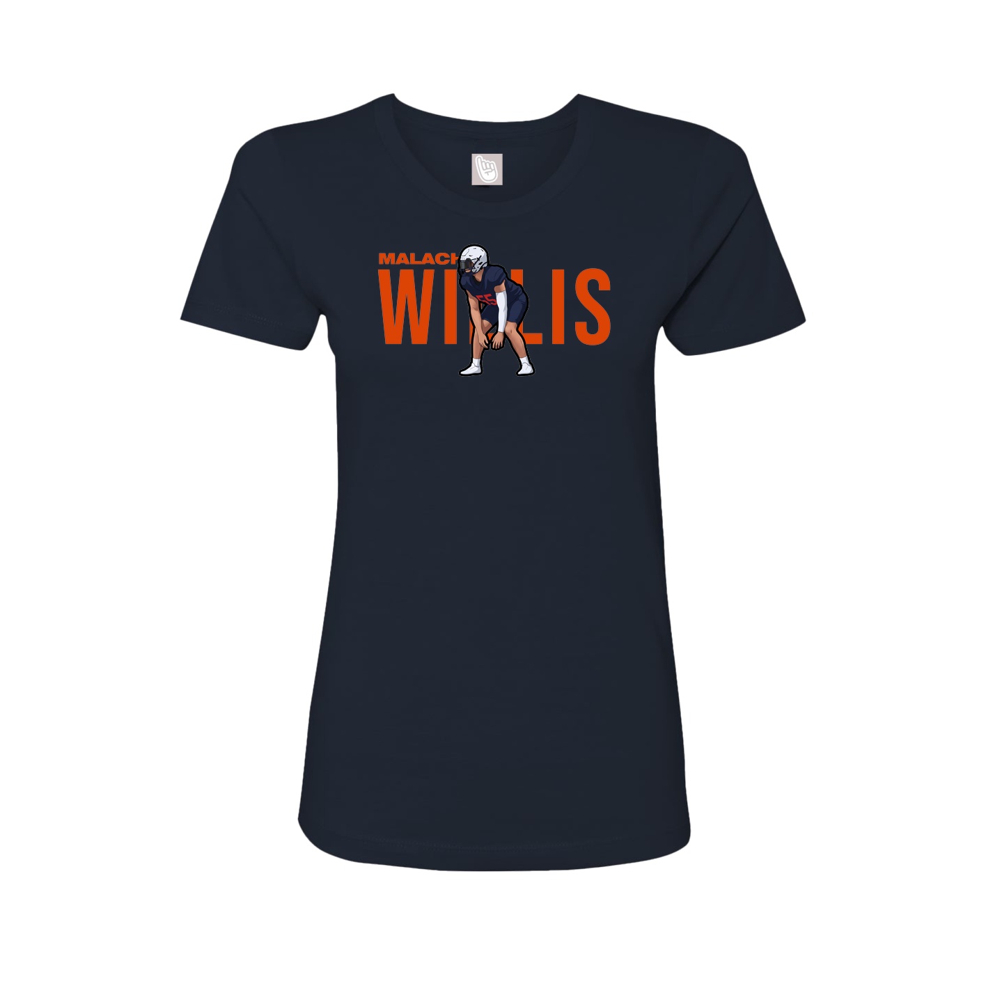 Fitted Women's Tee — Player Name in Navy