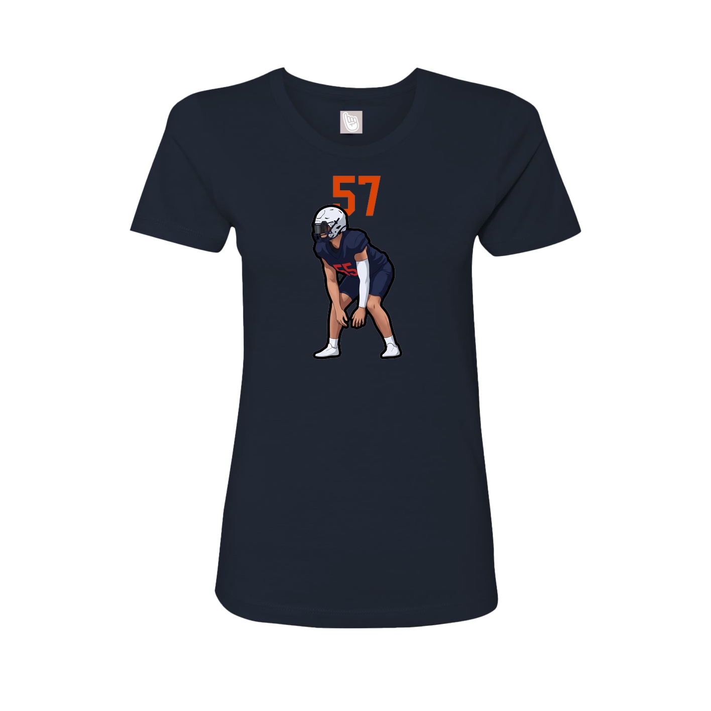 Fitted Women's Tee — Number Top in Navy