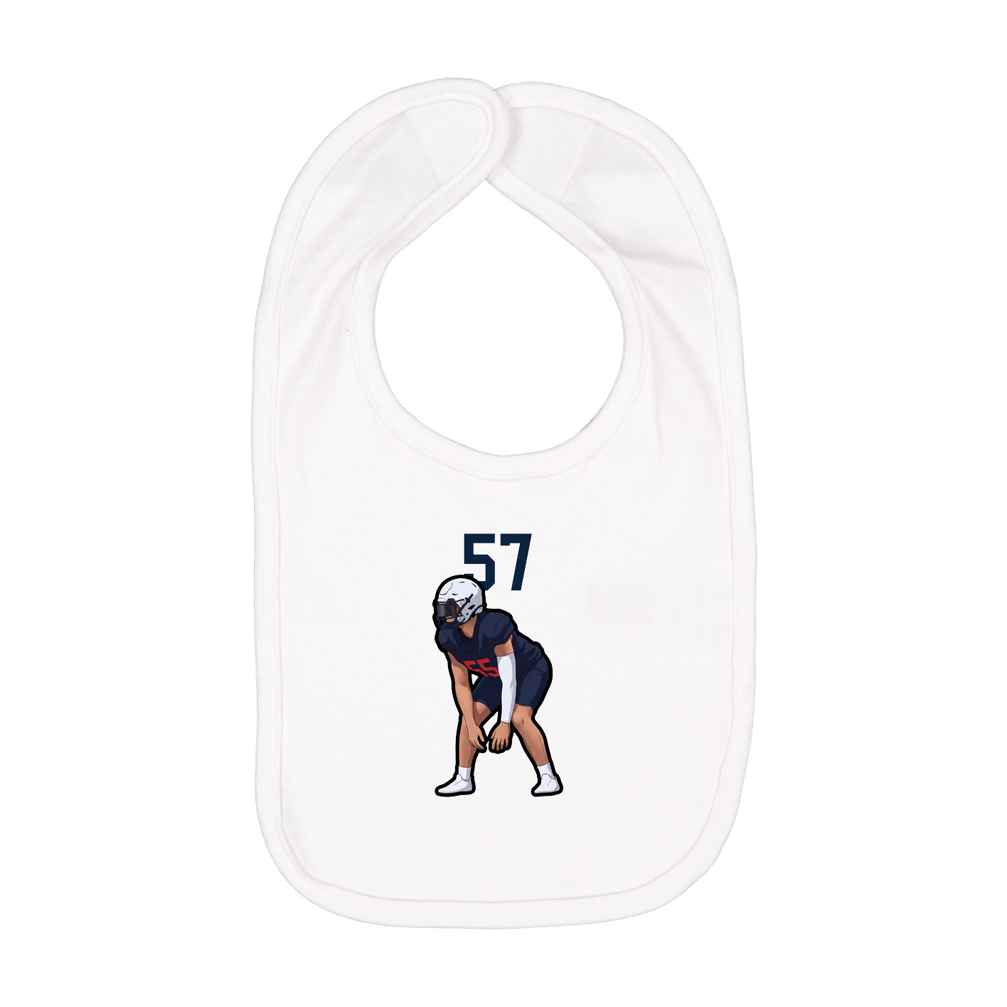 Infant Bib — Number Top in White