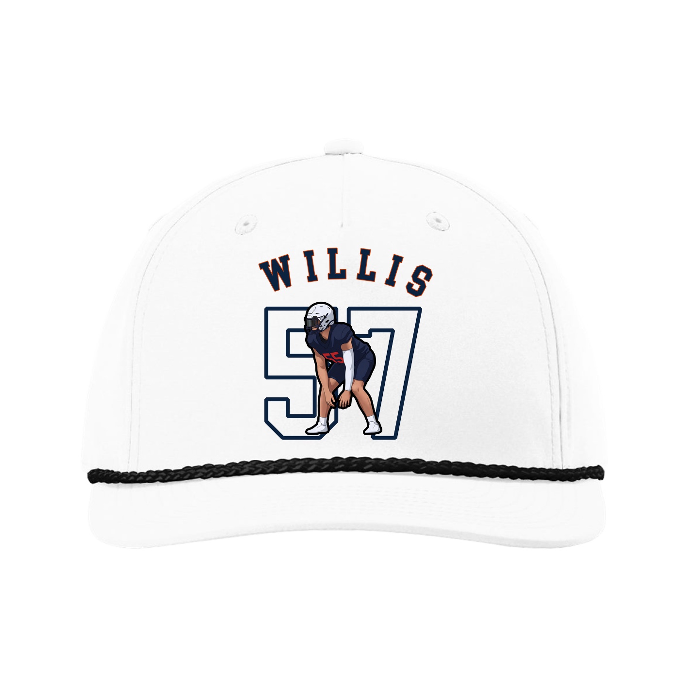 Five-Panel Classic Rope Cap — Shirsey Arch in White