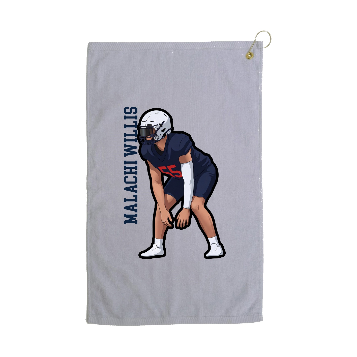 Golf Towel — Name Vertical in Grey