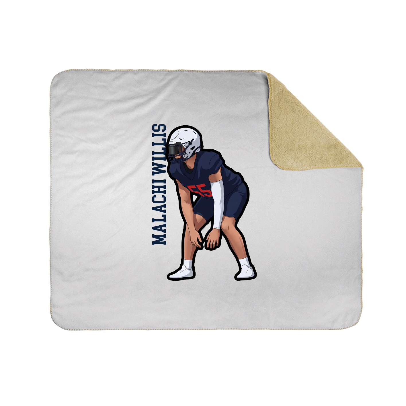 Throw Blanket — Name Vertical in White