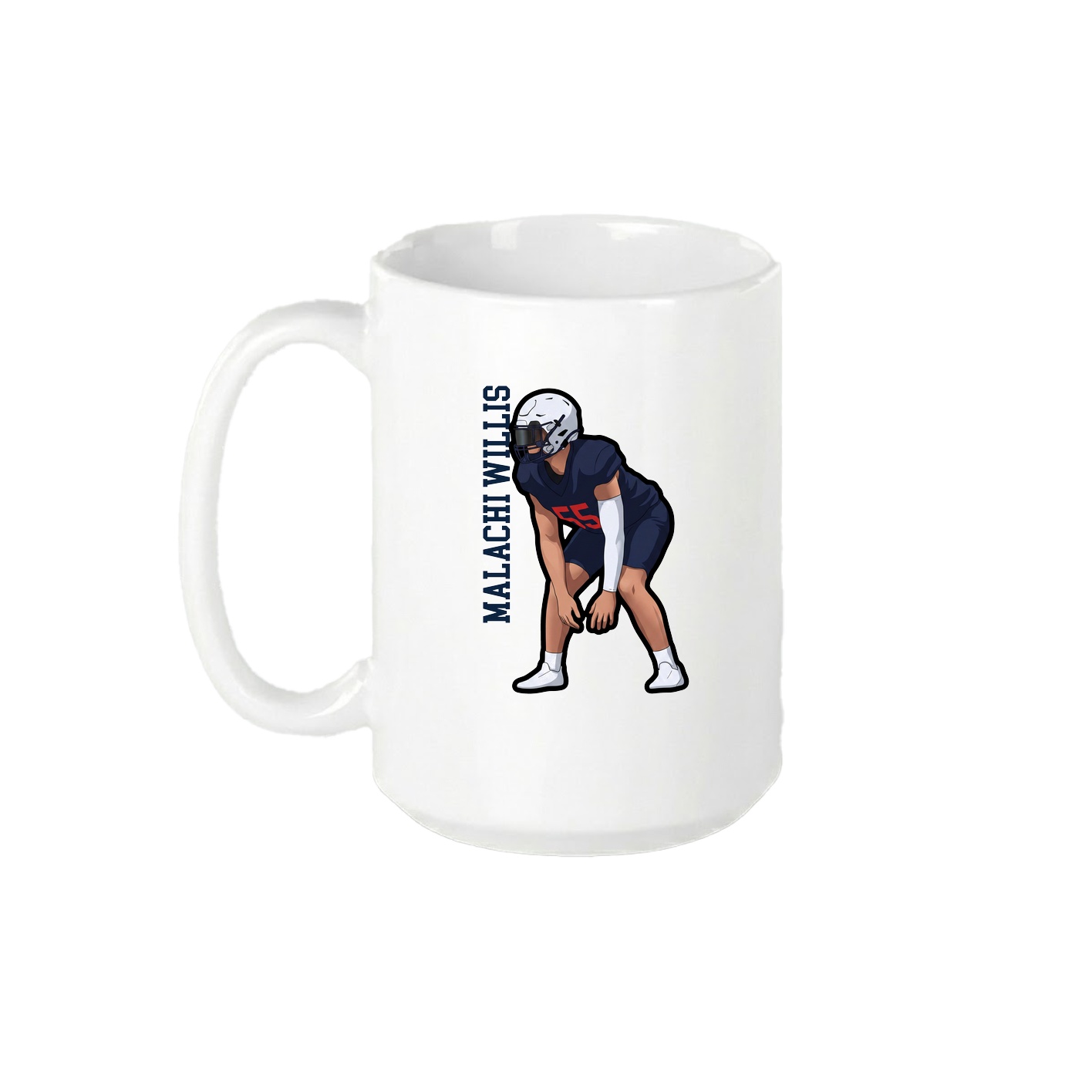 15oz Coffee Mug — Name Vertical in White
