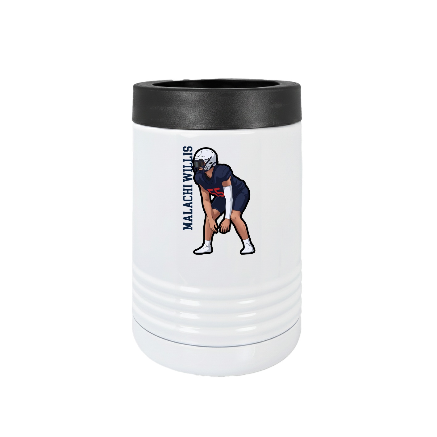 Beverage Holder — Name Vertical in White