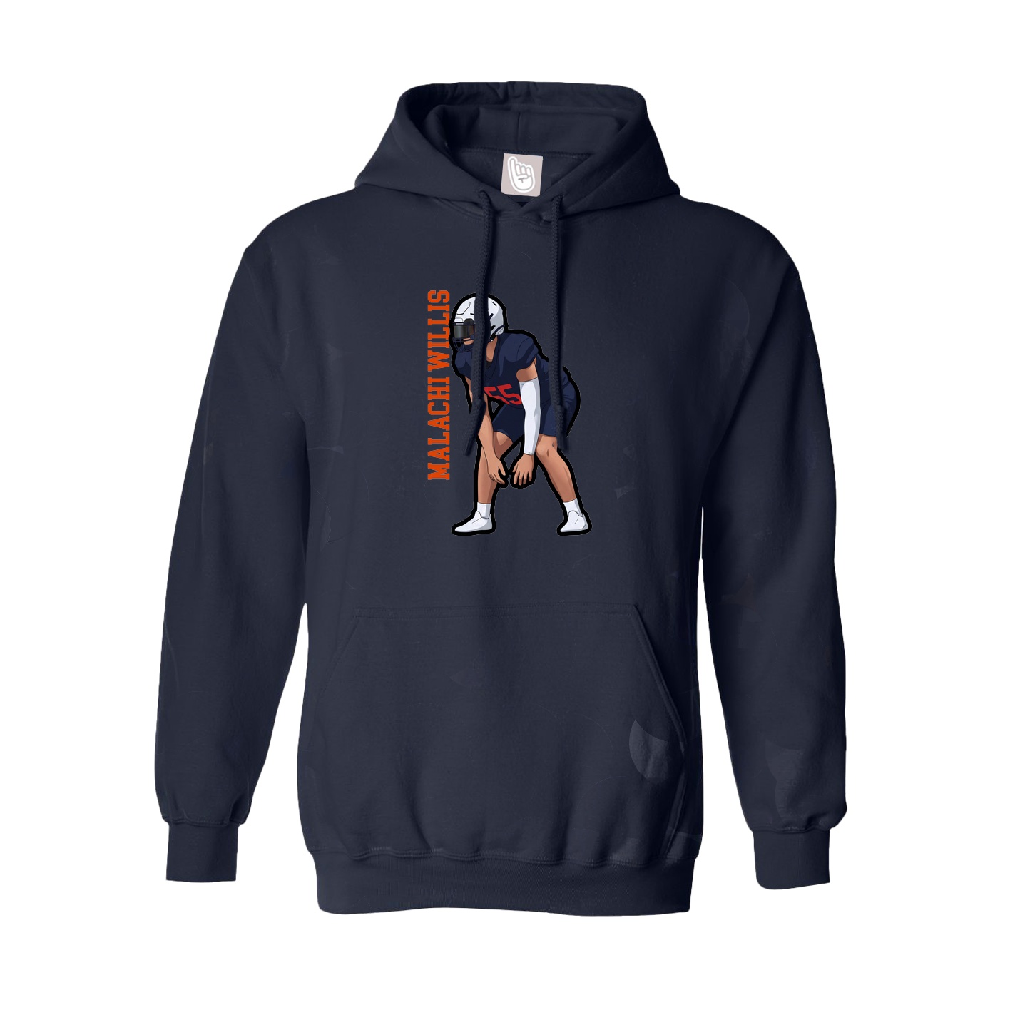Youth Hoodie — Name Vertical in Navy